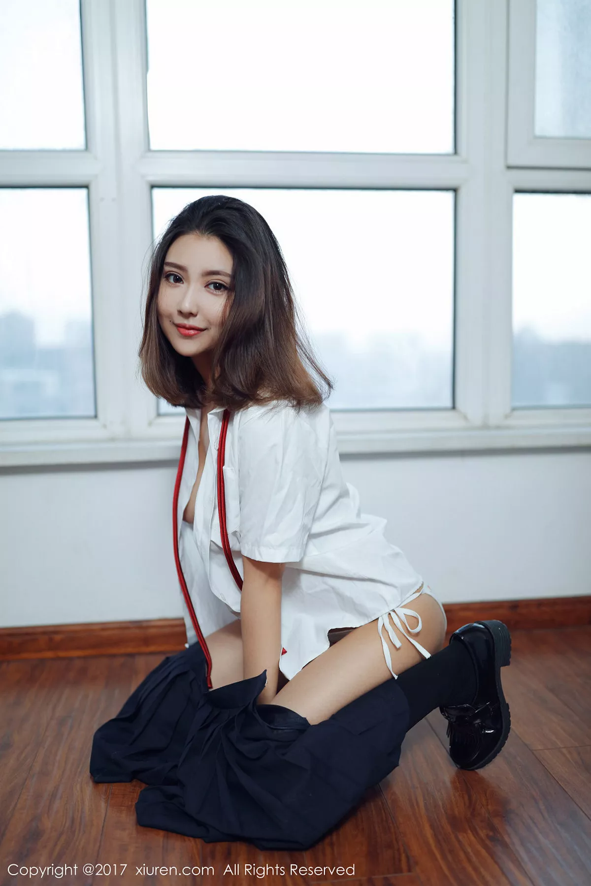 秀人集.com_[XiuRen秀人网]No.726_嫩模小魔女奈奈性感学生装秀真空美乳草莓内裤迷人写真42P