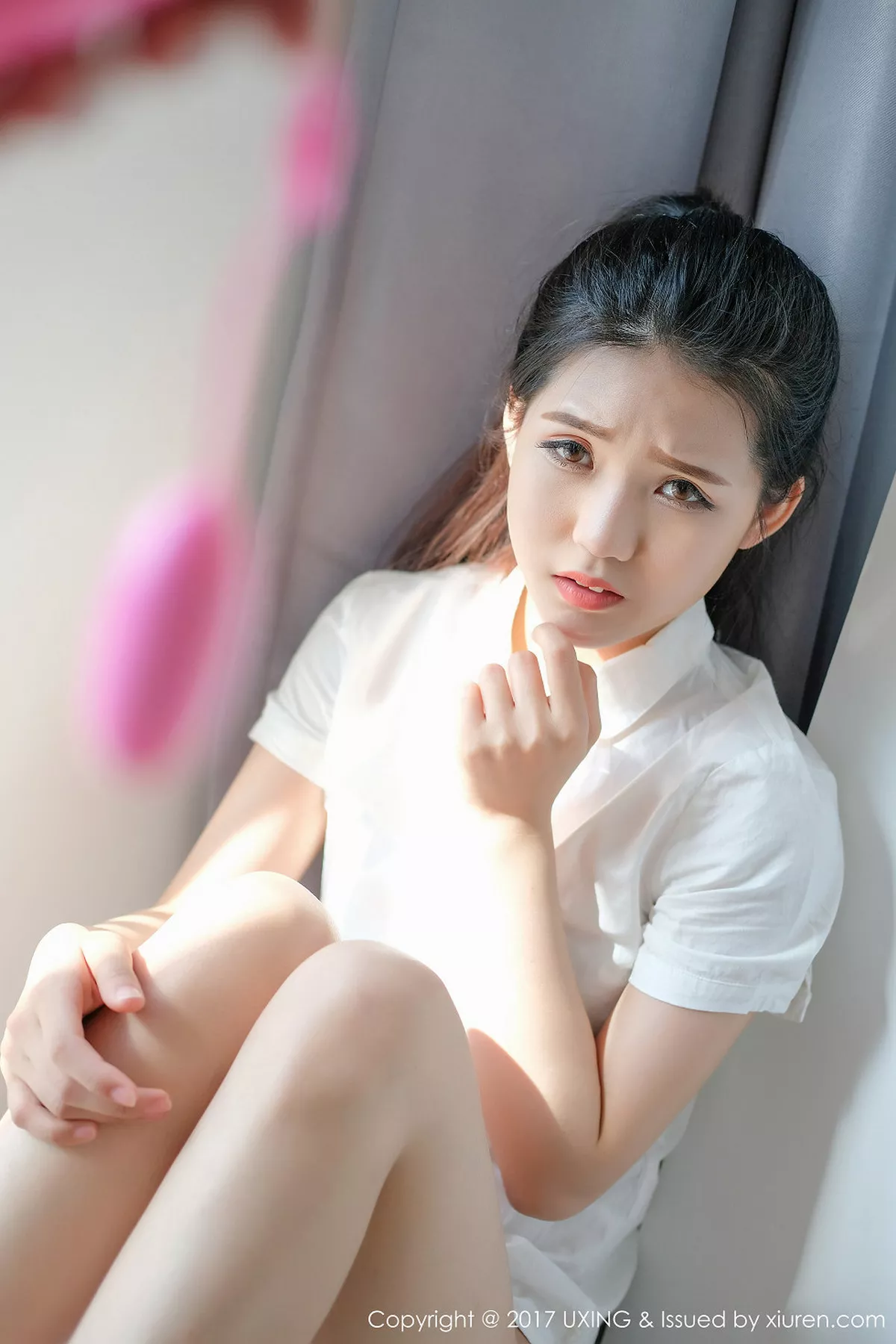 秀人集.com_[UXING优星馆]Vol.056_嫩模可爱的小叶子清纯学生装+居家性感内衣秀美胸写真38P