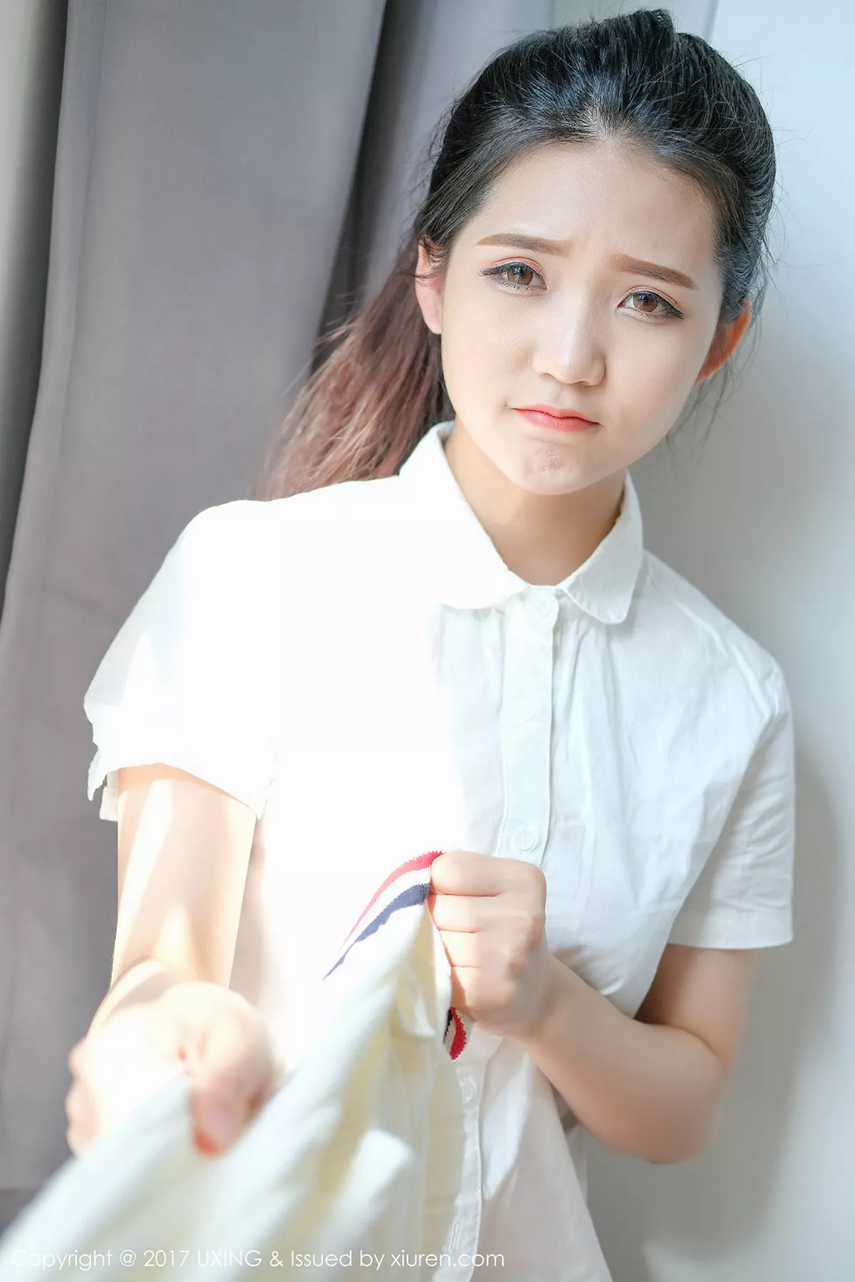 秀人集.com_[UXING优星馆]Vol.056_嫩模可爱的小叶子清纯学生装+居家性感内衣秀美胸写真38P