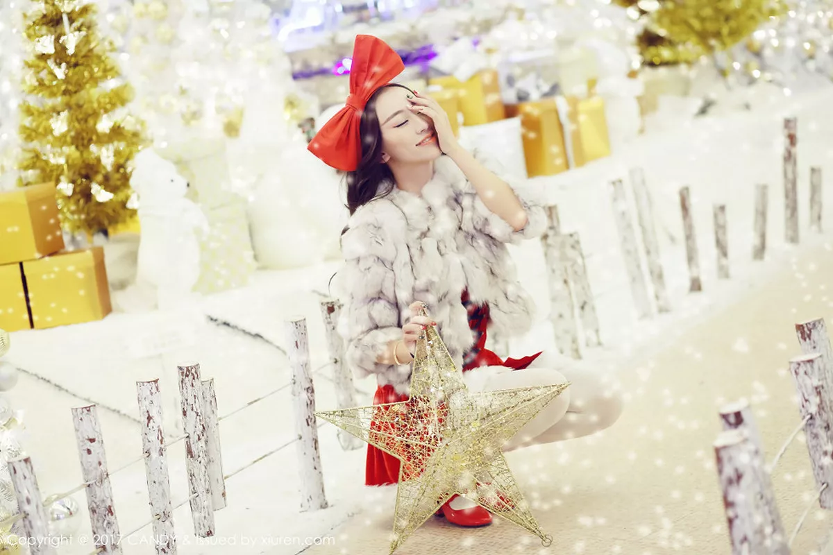 秀人集.com_[Candy糖果画报]Vol.047_网红馆模特合集圣诞主题红色圣诞女郎爆乳诱惑写真38P