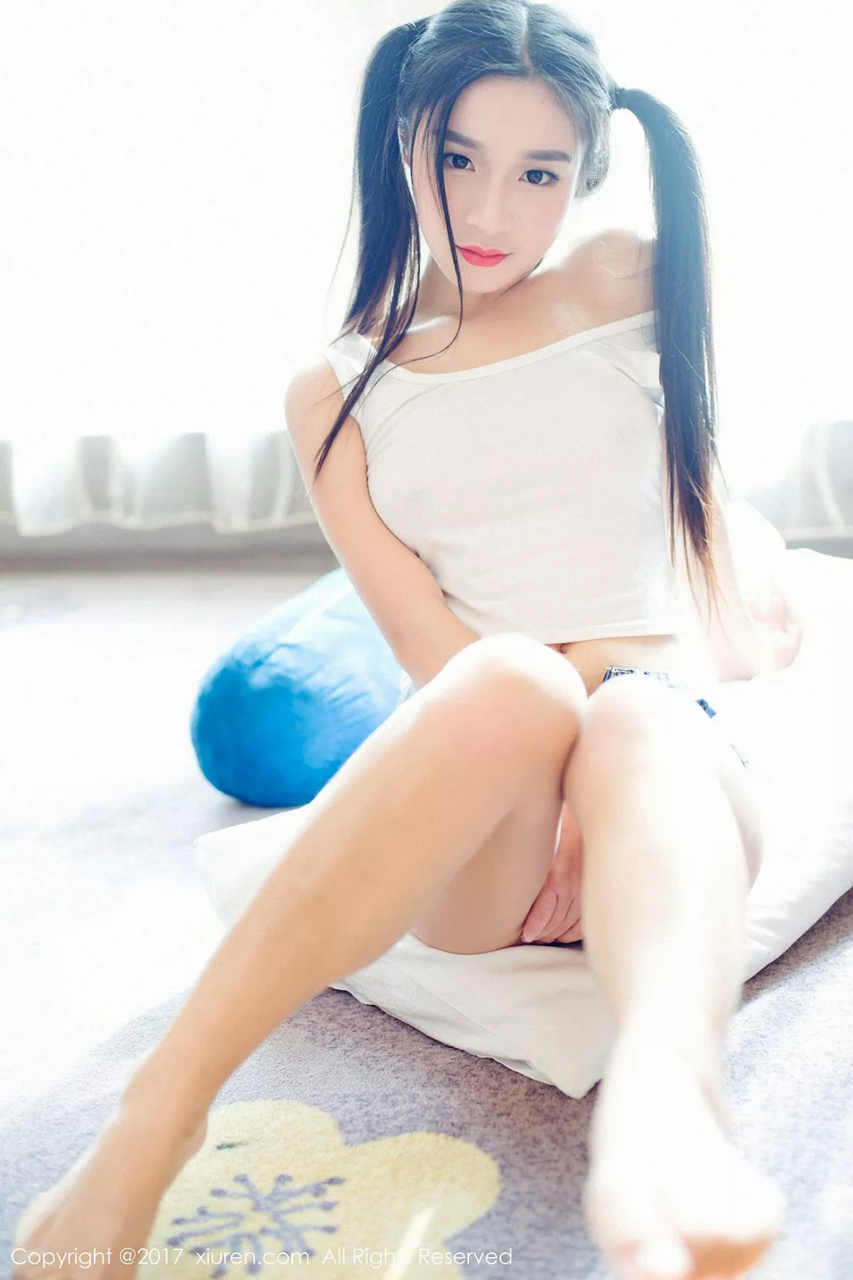 秀人集.com_[XiuRen秀人网]No.883_嫩模绮梦Cherish齐逼牛仔裤配白色内衣紧身秀完美身材写真46P