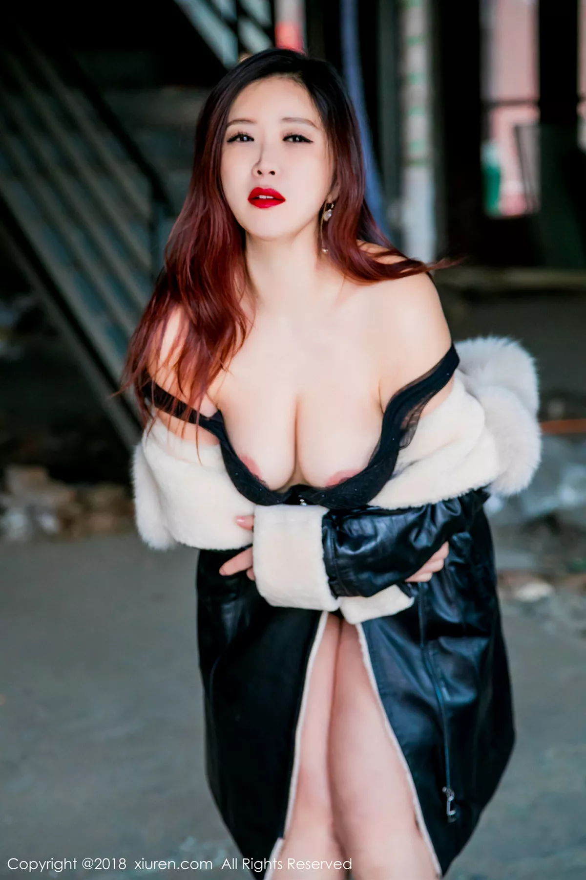 秀人集.com_[XiuRen秀人网]No.953_嫩模西希白兔户外红色内衣半脱内裤秀白嫩翘臀屁沟诱惑写真66P