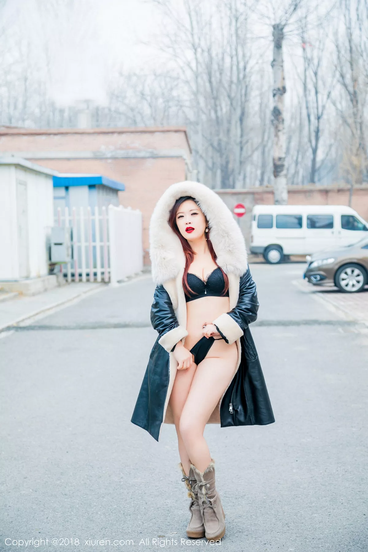 秀人集.com_[XiuRen秀人网]No.953_嫩模西希白兔户外红色内衣半脱内裤秀白嫩翘臀屁沟诱惑写真66P