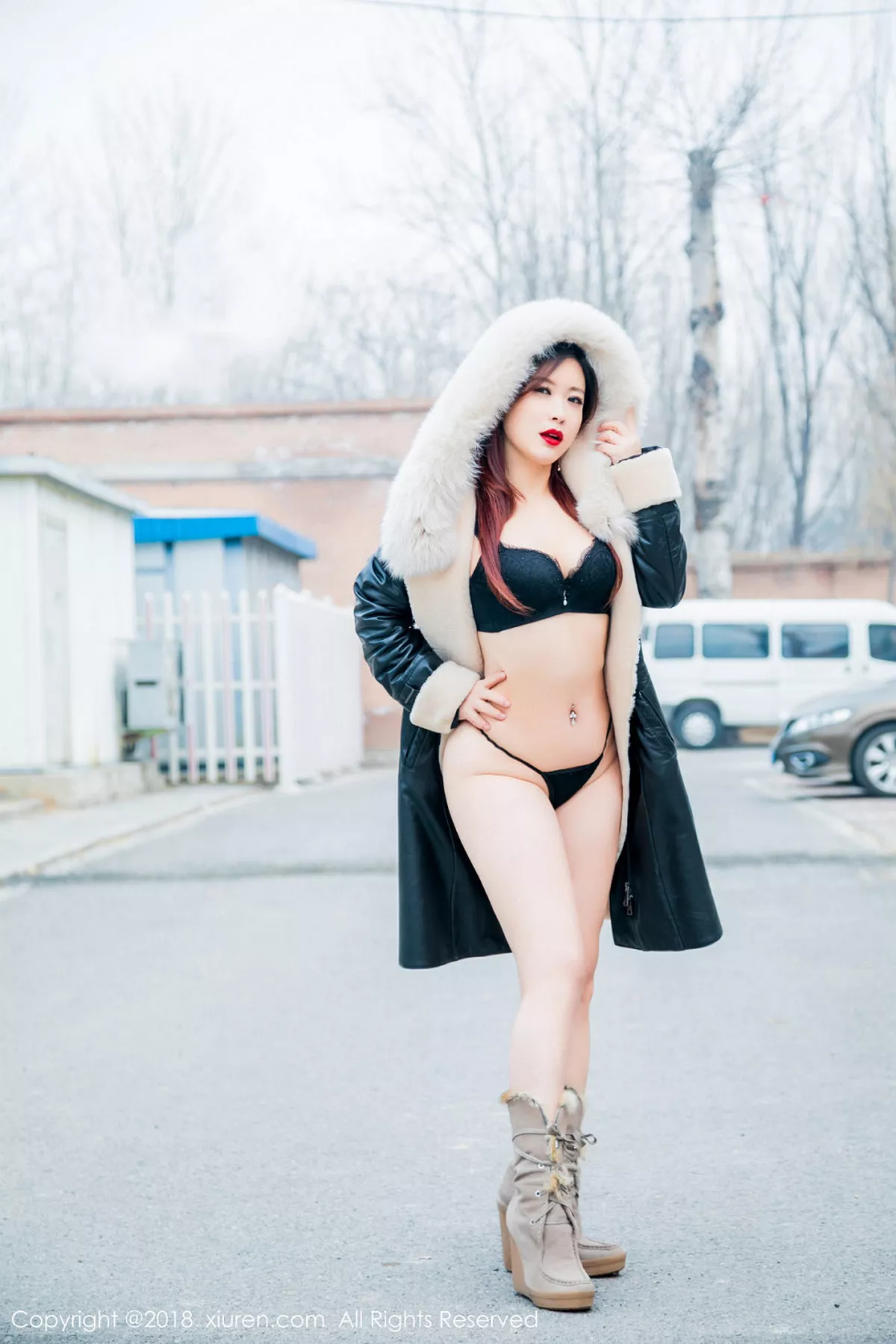 秀人集.com_[XiuRen秀人网]No.953_嫩模西希白兔户外红色内衣半脱内裤秀白嫩翘臀屁沟诱惑写真66P