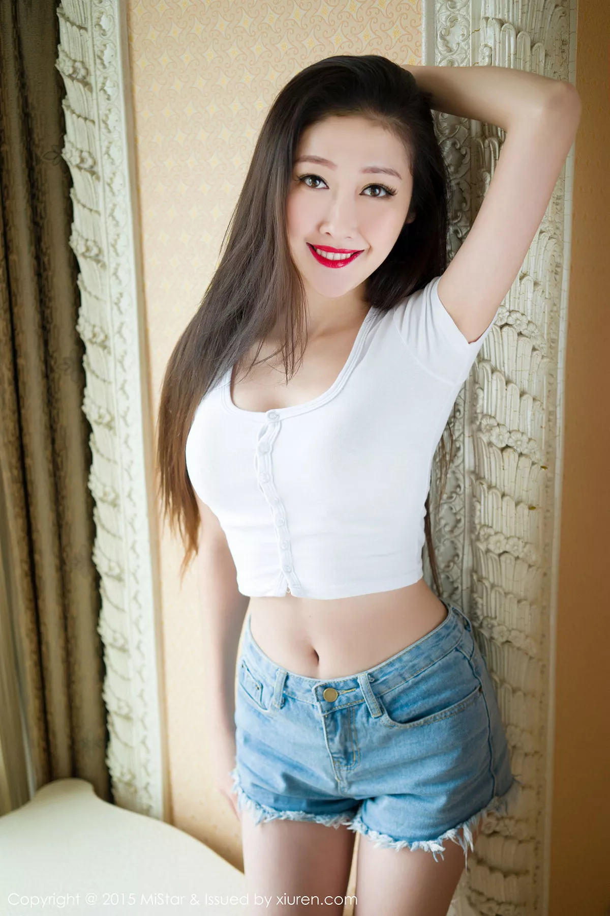 秀人集.com_[MiStar魅妍社]Vol.028_嫩模夏妍baby居家私房黑色蕾丝内裤诱惑翘臀写真60P