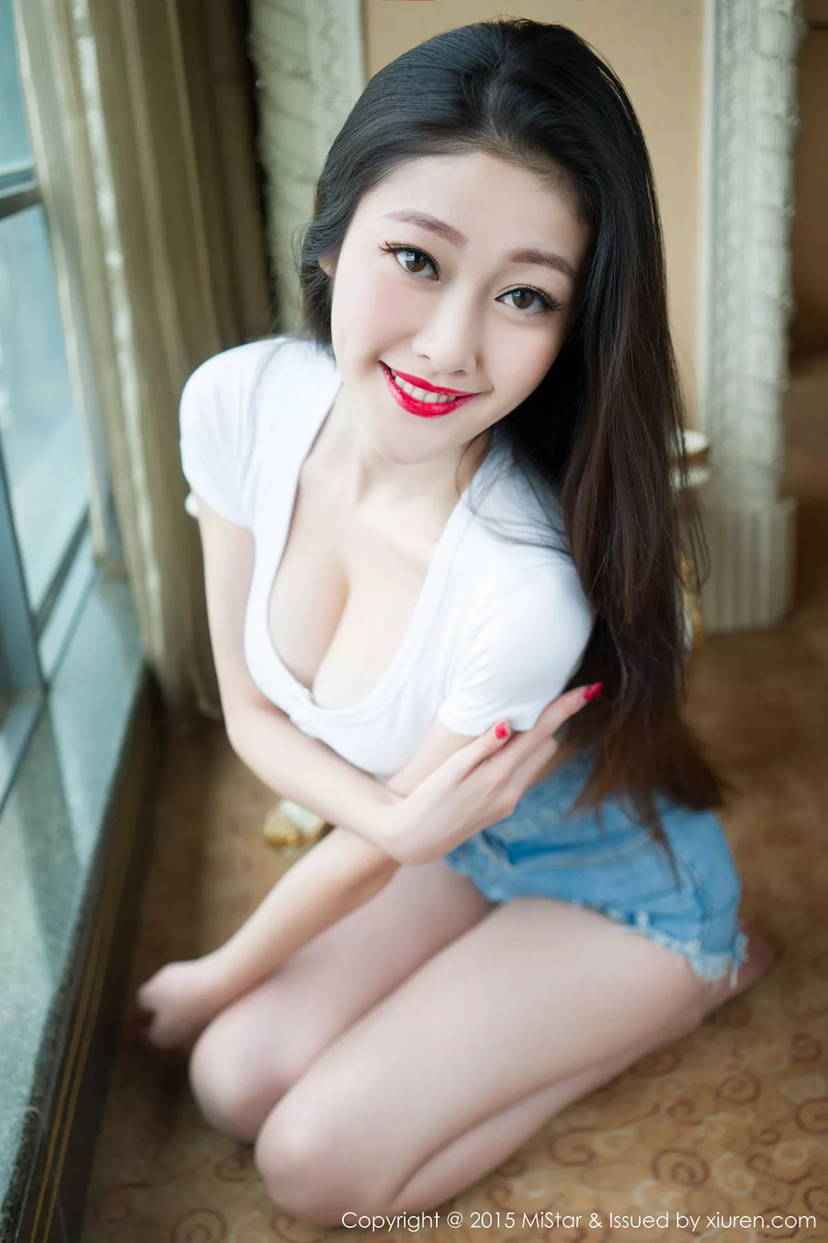 秀人集.com_[MiStar魅妍社]Vol.028_嫩模夏妍baby居家私房黑色蕾丝内裤诱惑翘臀写真60P