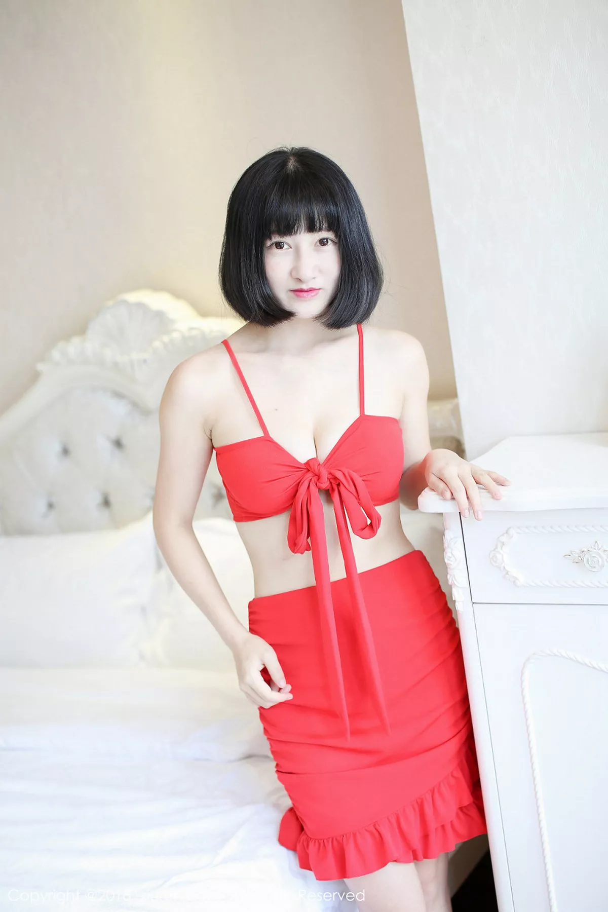 秀人集.com_[XiuRen秀人网]No.1001_嫩模小探戈居家私房白色内衣配牛仔短裙秀豪乳诱惑写真41P