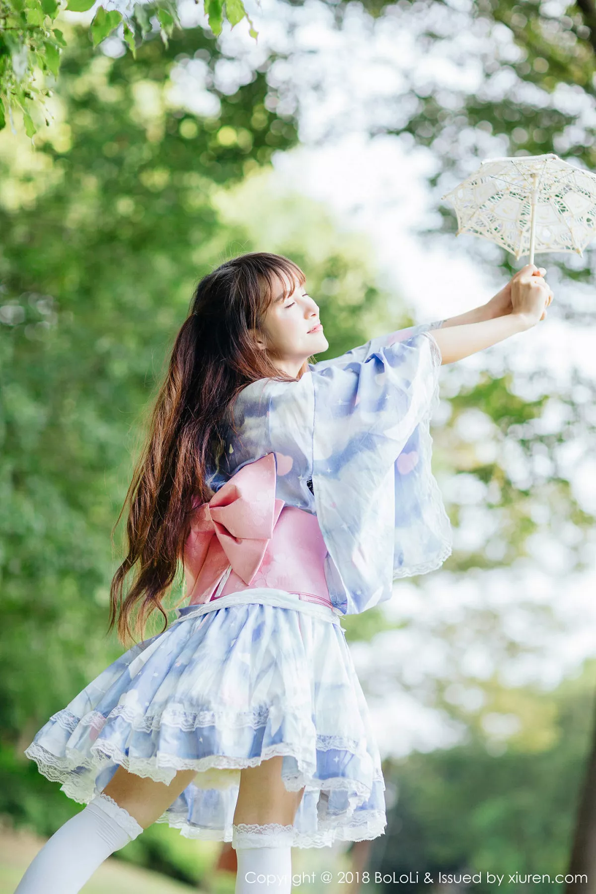 秀人集.com_[Tukmo兔几盟]Vol.118_嫩模夏美酱户外日系百花裙配白丝袜清新迷人写真61P