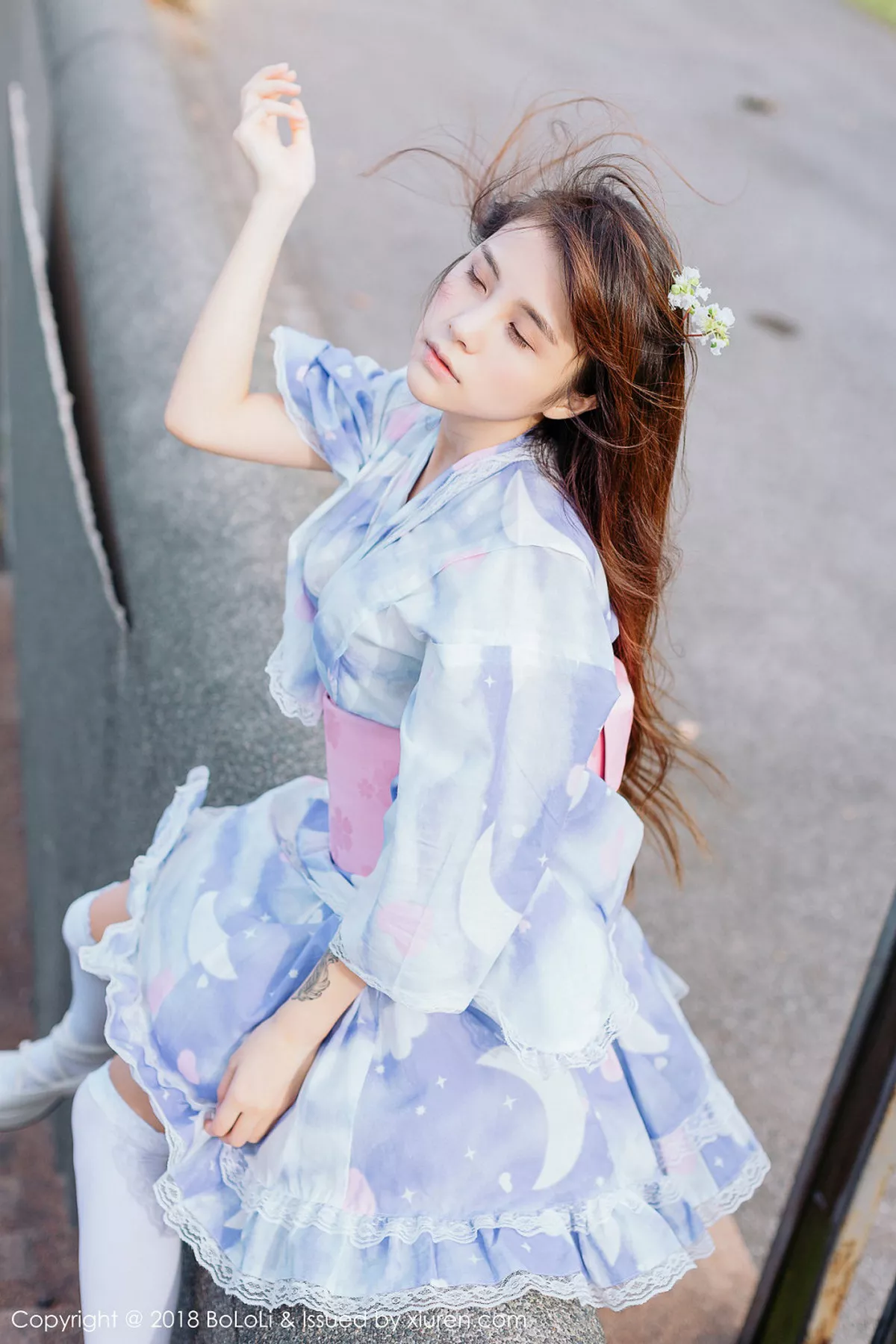 秀人集.com_[Tukmo兔几盟]Vol.118_嫩模夏美酱户外日系百花裙配白丝袜清新迷人写真61P