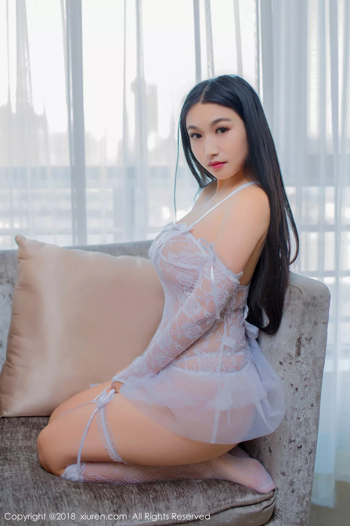 秀人集.com_[XiuRen秀人网]No.1123_嫩模龙女cool透视蕾丝情趣内衣+全裸上身傲人豪乳诱惑写真46P