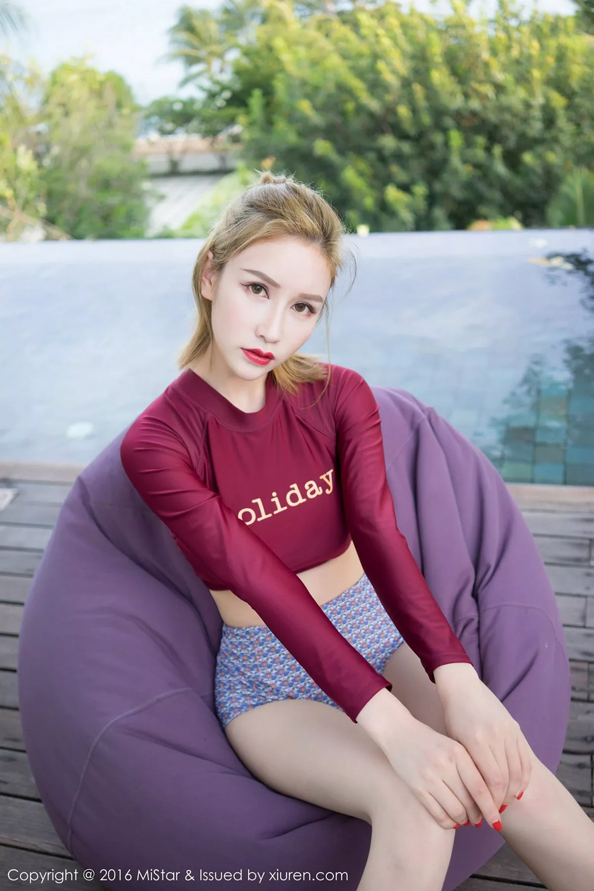 秀人集.com_[MiStar魅妍社]Vol.117_嫩模于姬Una苏梅岛旅拍酒红色比基尼完美身材迷人写真50P