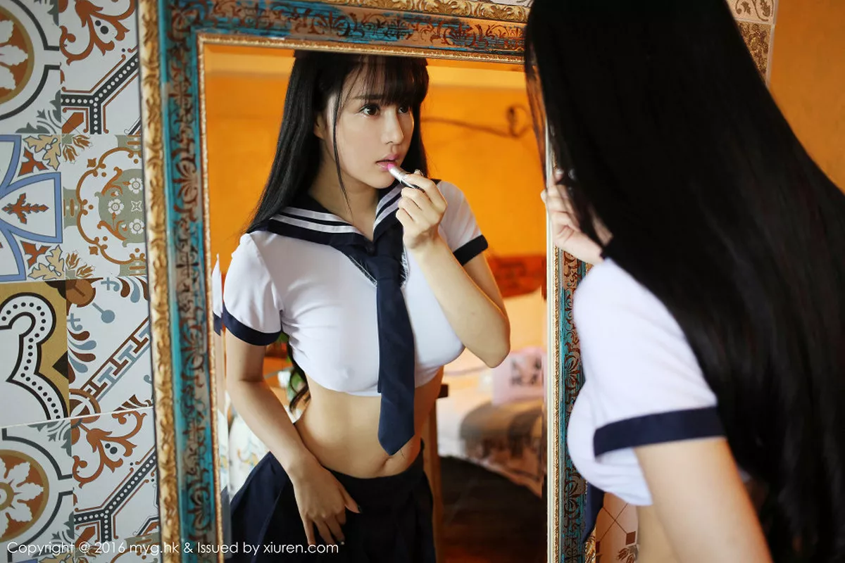 秀人集.com_[MyGirl美媛馆]Vol.212_嫩模蔡文钰Angle脱学生制服蕾丝内裤火辣美乳诱惑写真50P
