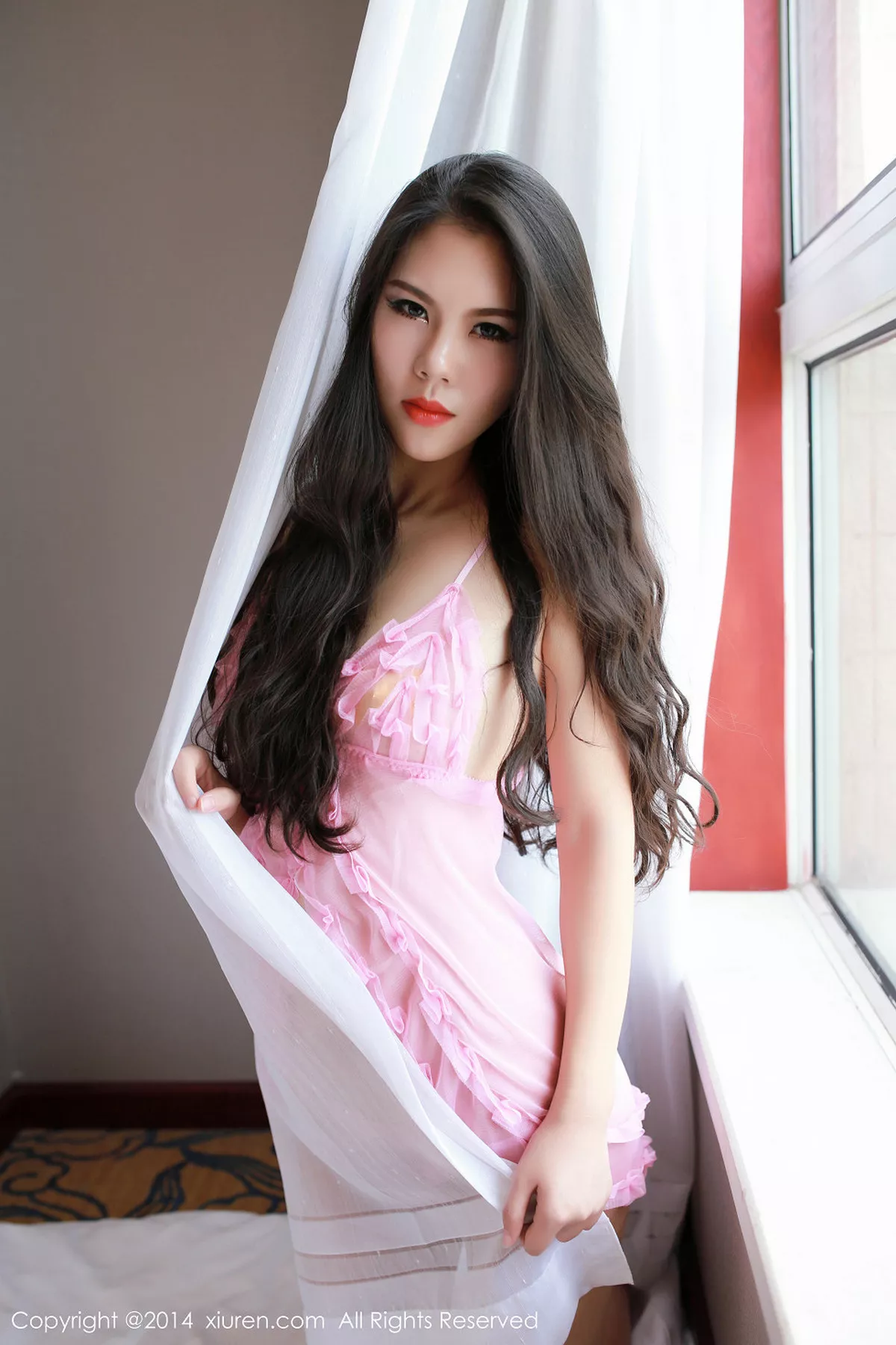 秀人集.com_[XiuRen秀人网]No.235_嫩模米尔Dear红色薄纱睡裙性感情趣内衣系列完美诱惑写真72P