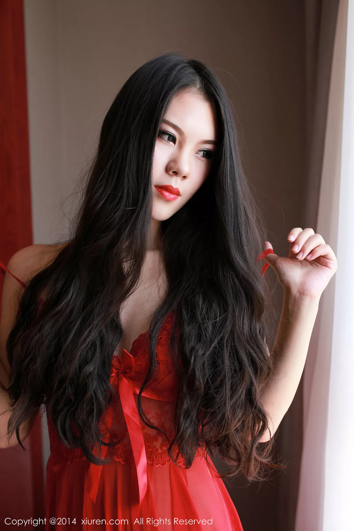 秀人集.com_[XiuRen秀人网]No.235_嫩模米尔Dear红色薄纱睡裙性感情趣内衣系列完美诱惑写真72P