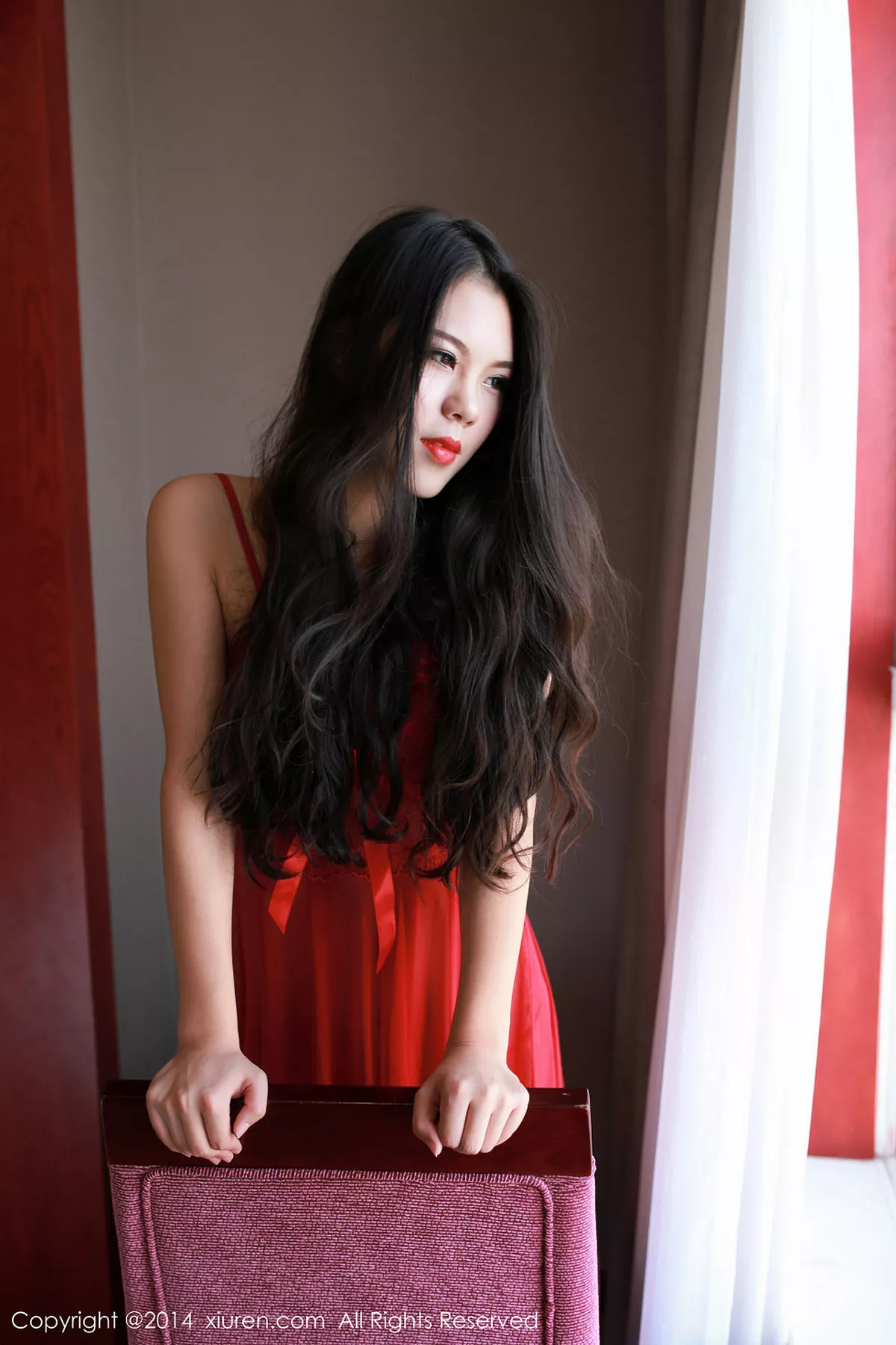 秀人集.com_[XiuRen秀人网]No.235_嫩模米尔Dear红色薄纱睡裙性感情趣内衣系列完美诱惑写真72P