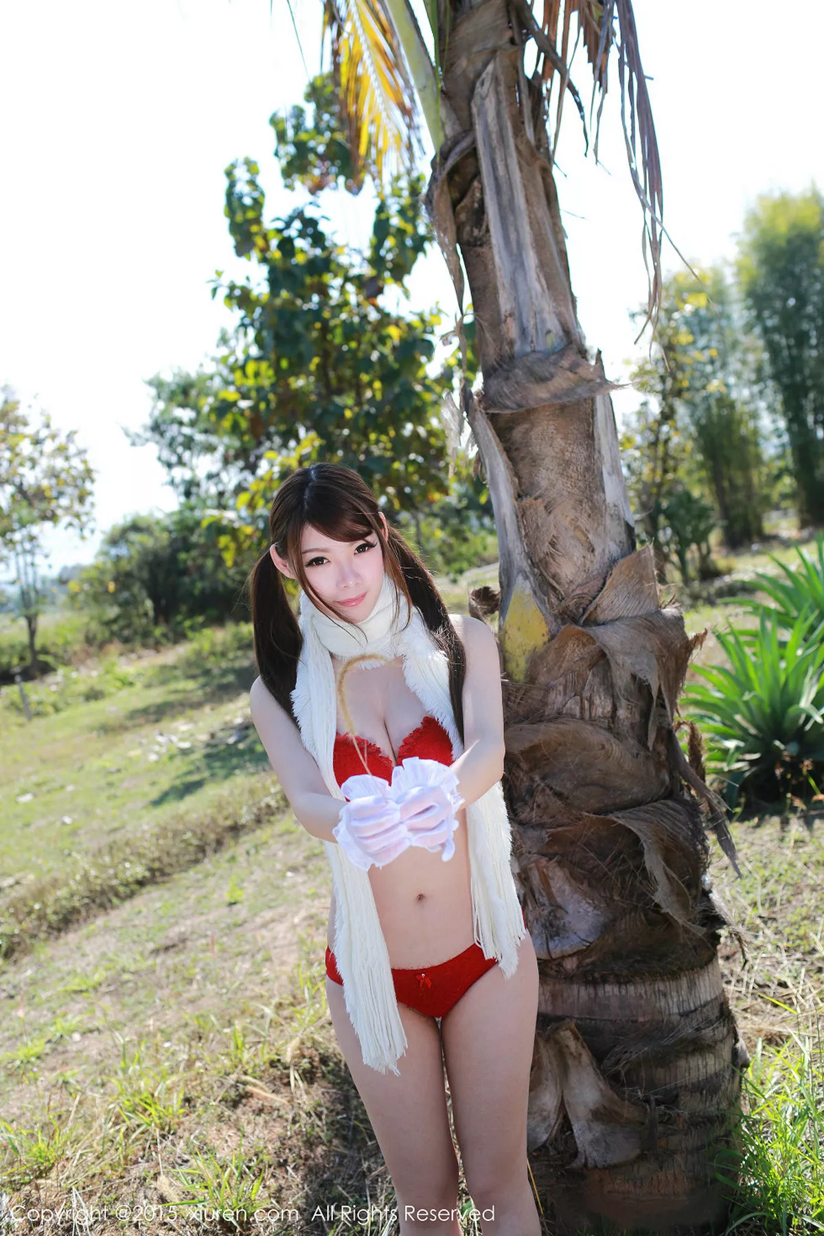 秀人集.com_[XiuRen秀人网]No.307_秀人嫩模MARA醬泰国旅拍户外红色比基尼内衣诱惑写真50P