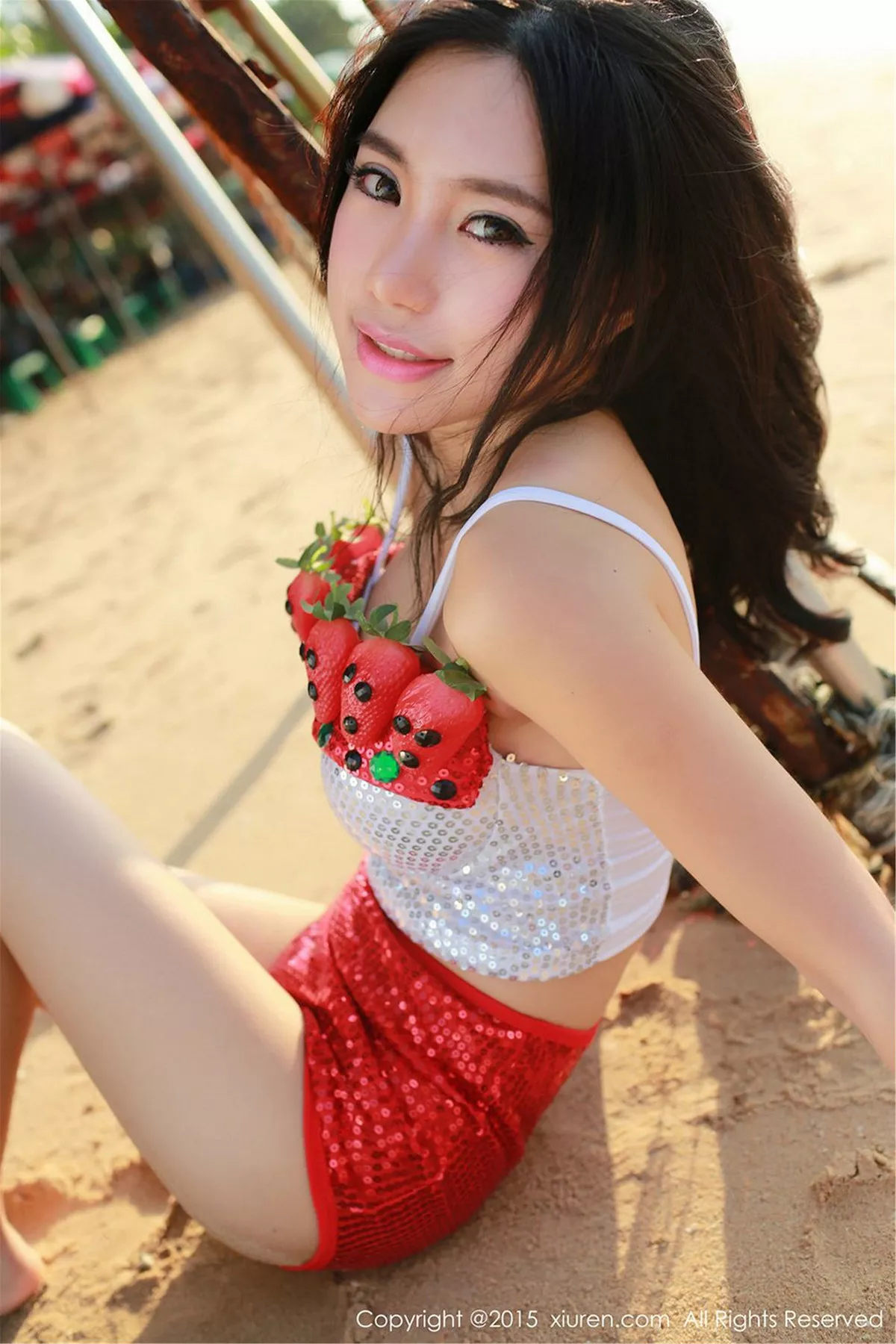 秀人集.com_[XiuRen秀人网]No.267_嫩模绮里嘉ula红色高叉连体内衣秀白嫩美胸诱惑写真57P