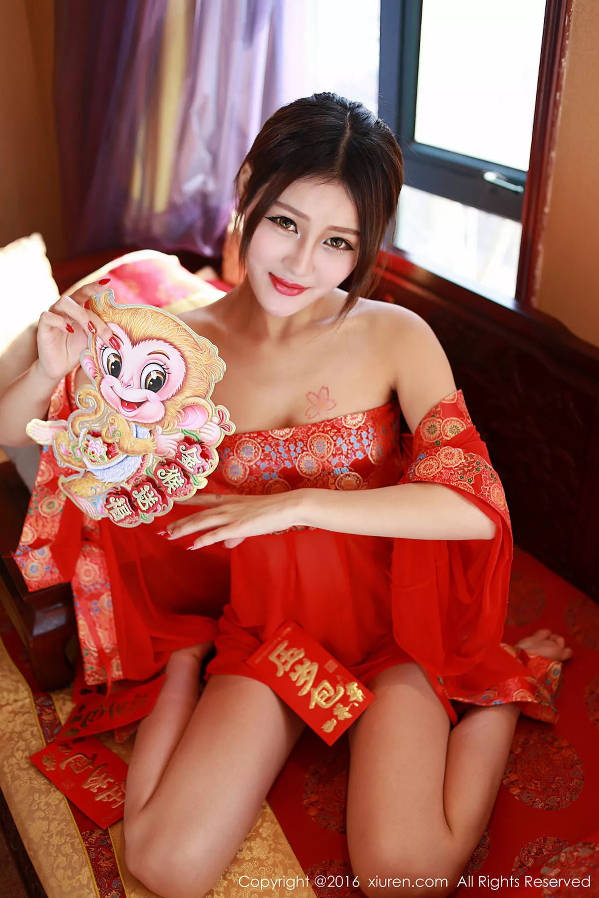 秀人集.com_[XiuRen秀人网]No.476_嫩模王乔恩Abby火红肚兜秀美乳新春福利诱惑写真50P