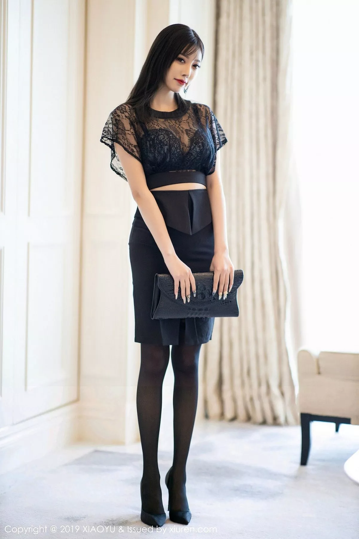 秀人集.com_[XiaoYu画语界]Vol.162_女神杨晨晨sugar海南旅拍私房黑色缕空内衣惹火诱惑写真85P