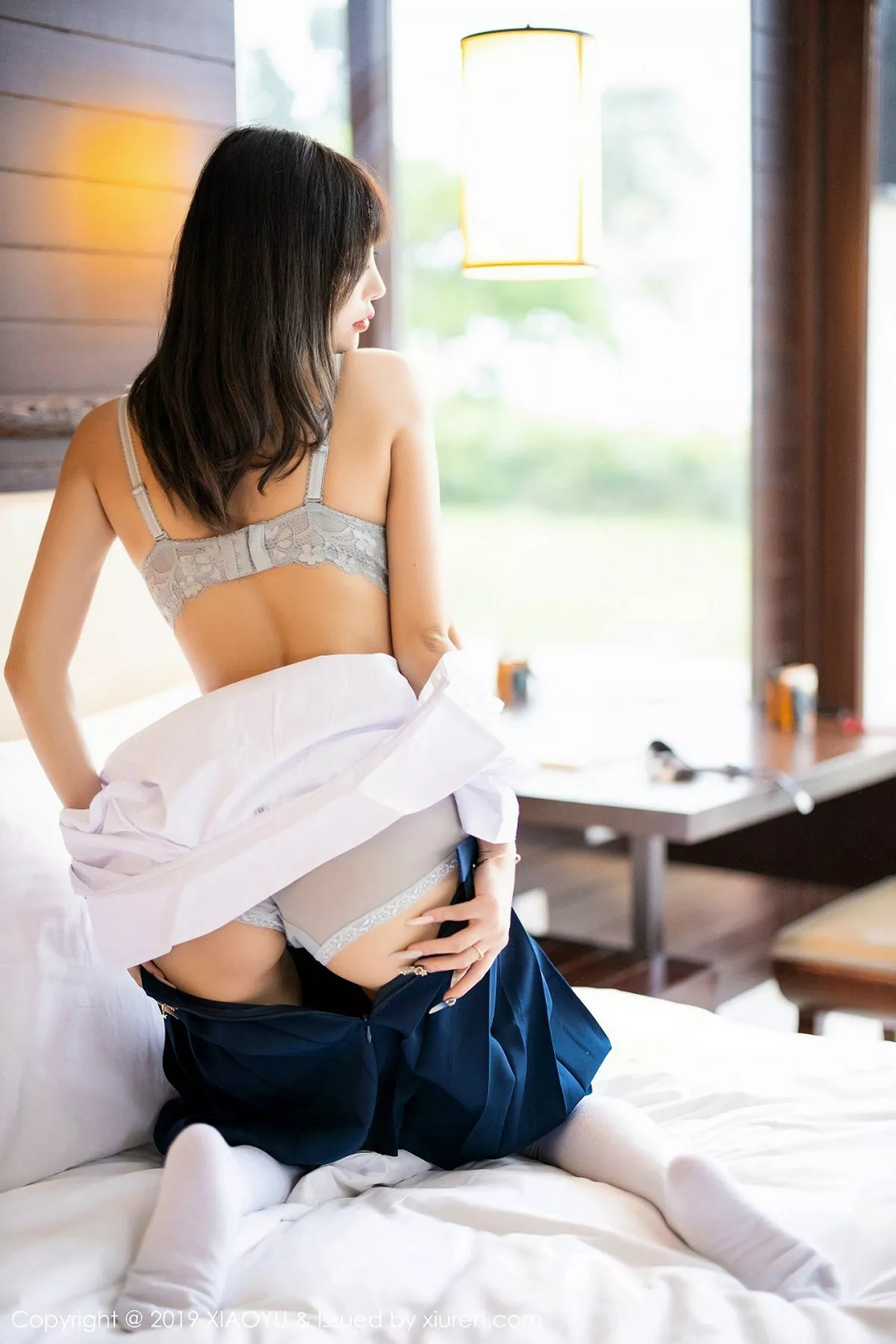 秀人集.com_[XiaoYu画语界]Vol.184_女神杨晨晨sugar心愿旅拍清纯学生装半脱露蕾丝内衣诱惑写真73P