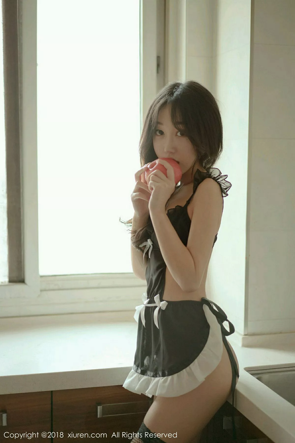 秀人集.com_[XiuRen秀人网]No.1247_嫩模小九月私房黑色女仆装半脱露美乳黑桃遮点极致诱惑写真41P