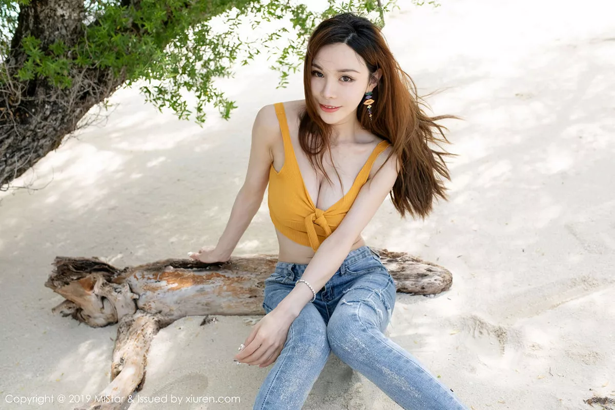 秀人集.com_[MiStar魅妍社]Vol.299_嫩模沈佳熹仙本那旅拍户外性感内衣配牛仔裤完美诱惑写真40P