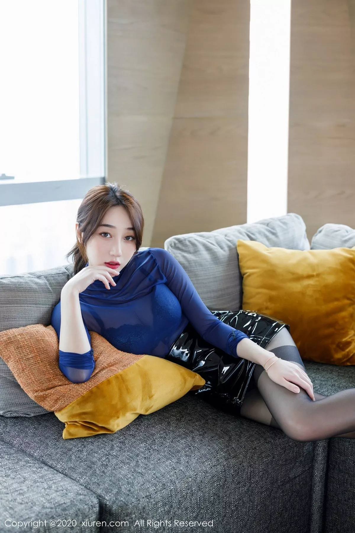 秀人集.com_[XiuRen秀人网]No.2129_嫩模九月生私房飒爽黑短裙蕾丝内衣配黑丝袜极致魅惑写真63P