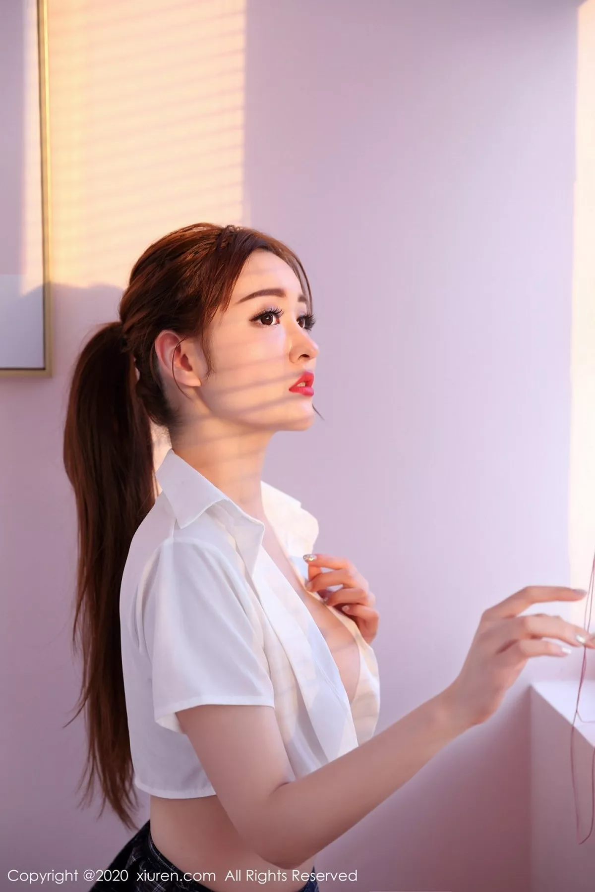 秀人集.com_[XiuRen秀人网]No.2134_女神沈梦瑶私房半截衬衣配无内黑丝秀豪乳翘臀极致诱惑写真50P