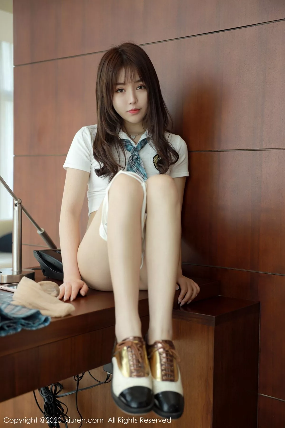 秀人集.com_[XiuRen秀人网]No.2291_嫩模梦梵经典JK少女制服主题半脱短裙露性感内裤翘臀诱惑写真52P