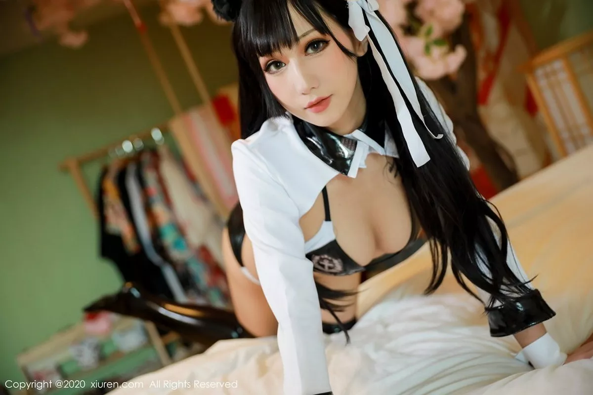 秀人集.com_[XiuRen秀人网]No.2323_嫩模柏原睛二次元Cosplay主题性感黑色皮质内衣秀豪乳诱惑写真45P