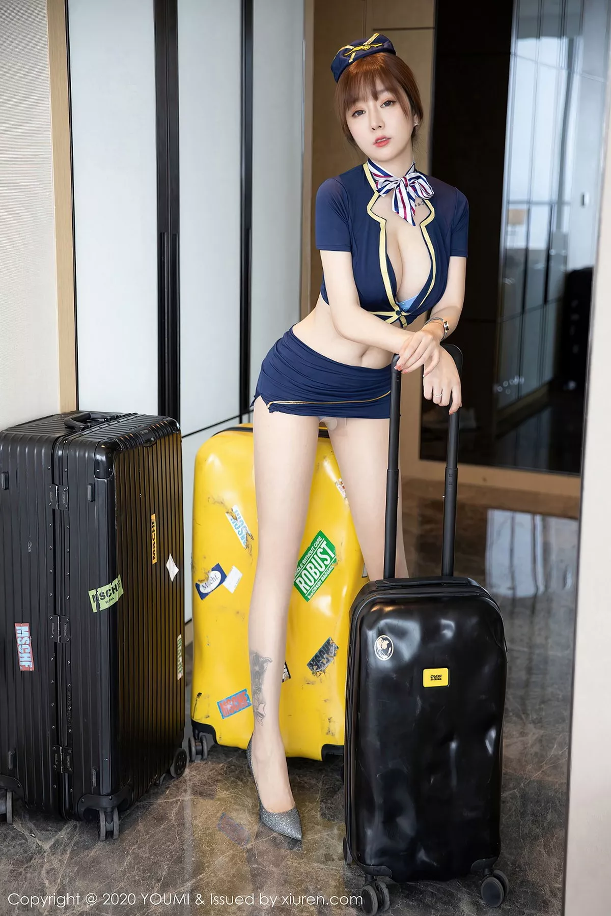 秀人集.com_[YouMi尤蜜荟]Vol.524_嫩模王雨纯深蓝色空乘制服主题半脱露性感内衣诱惑写真72P