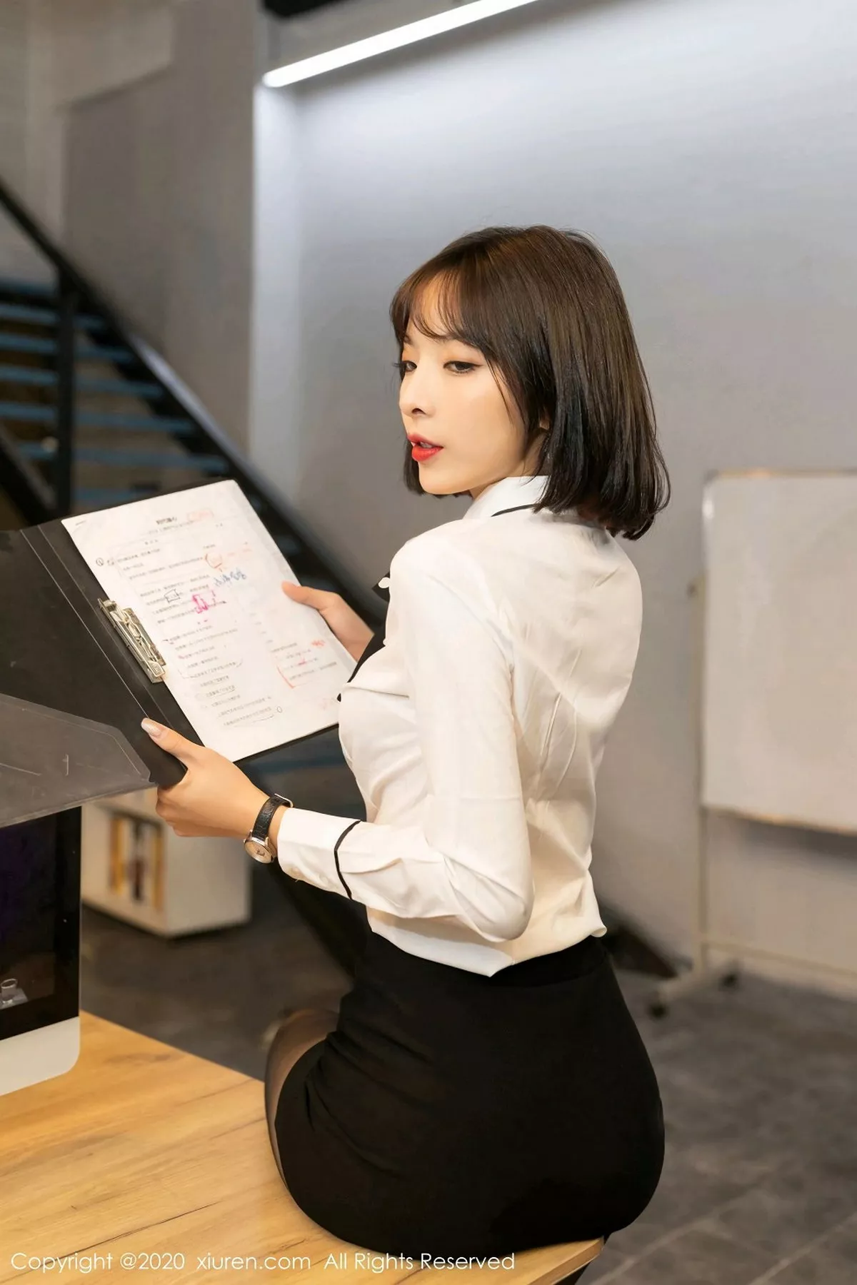 秀人集.com_[XiuRen秀人网]No.2755_嫩模陈小喵办公室邂逅主题超薄黑丝裤袜秀缕空蕾丝内裤诱惑写真90P