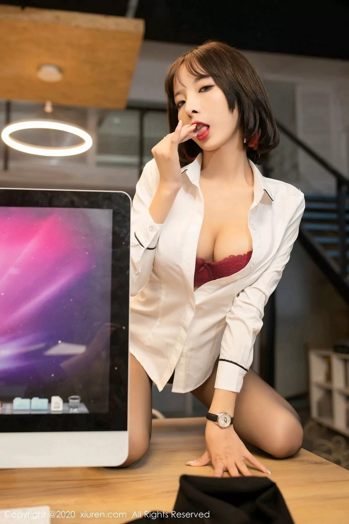 秀人集.com_[XiuRen秀人网]No.2755_嫩模陈小喵办公室邂逅主题超薄黑丝裤袜秀缕空蕾丝内裤诱惑写真90P