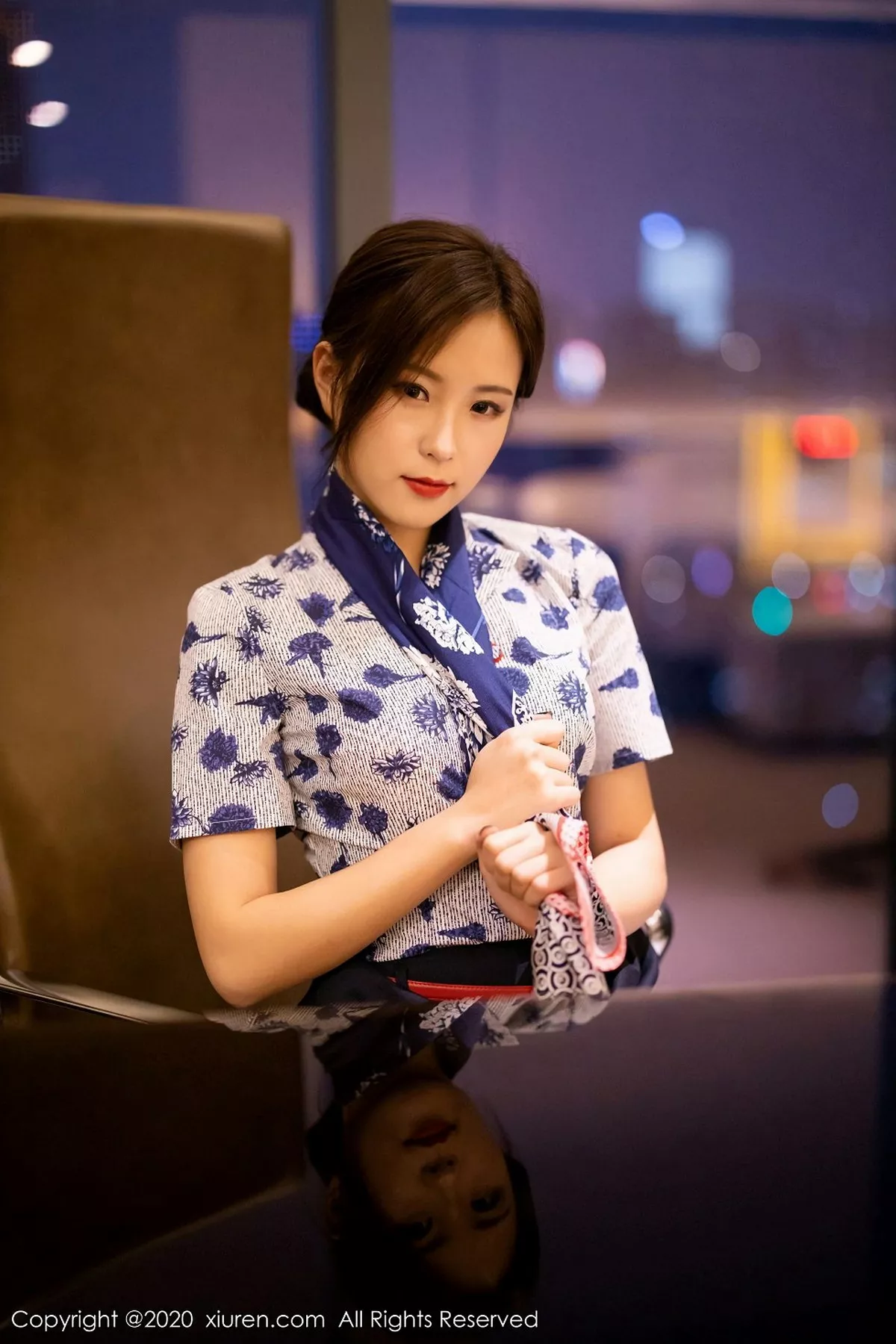 秀人集.com_[XiaoYu画语界]Vol.407_嫩模杨紫嫣Cynthia空乘制服主题性感内衣配黑丝裤袜诱惑写真82P