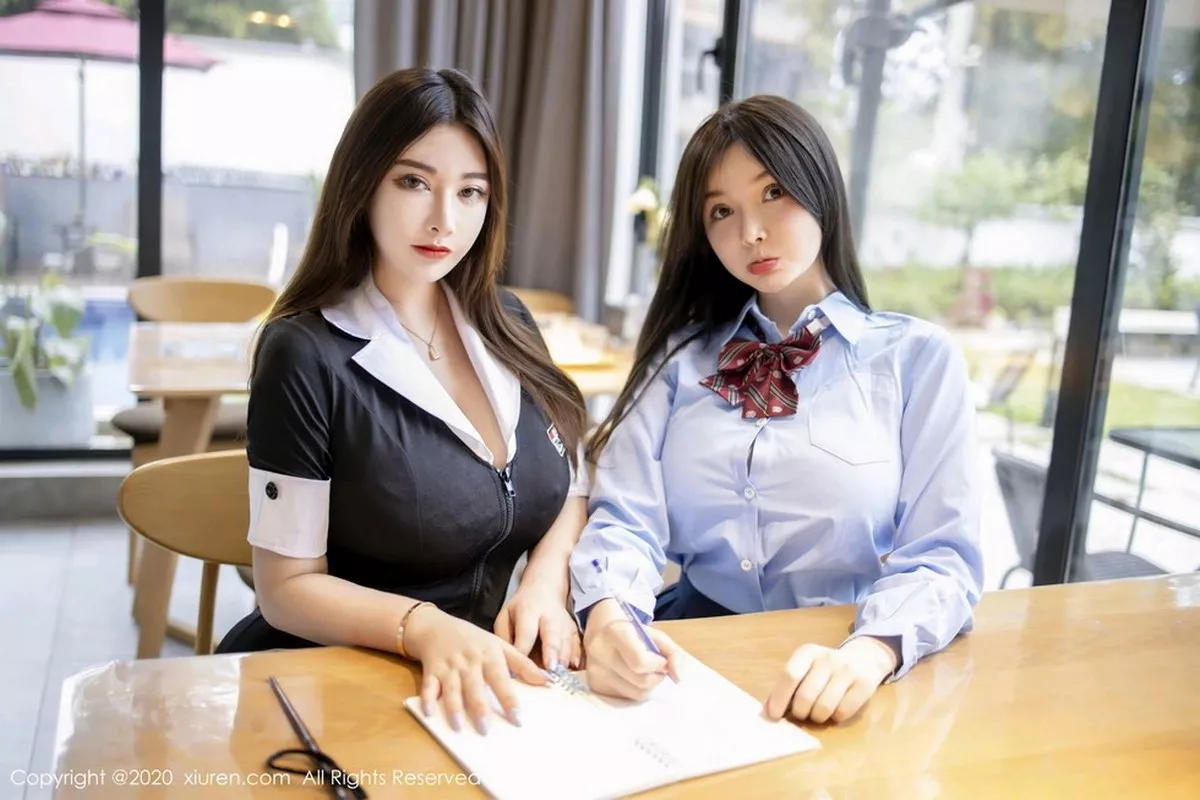 秀人集.com_[XiuRen秀人网]No.2942_女神糯美子＆软软子师生情主题私房半脱露傲人豪乳撩人诱惑写真42P