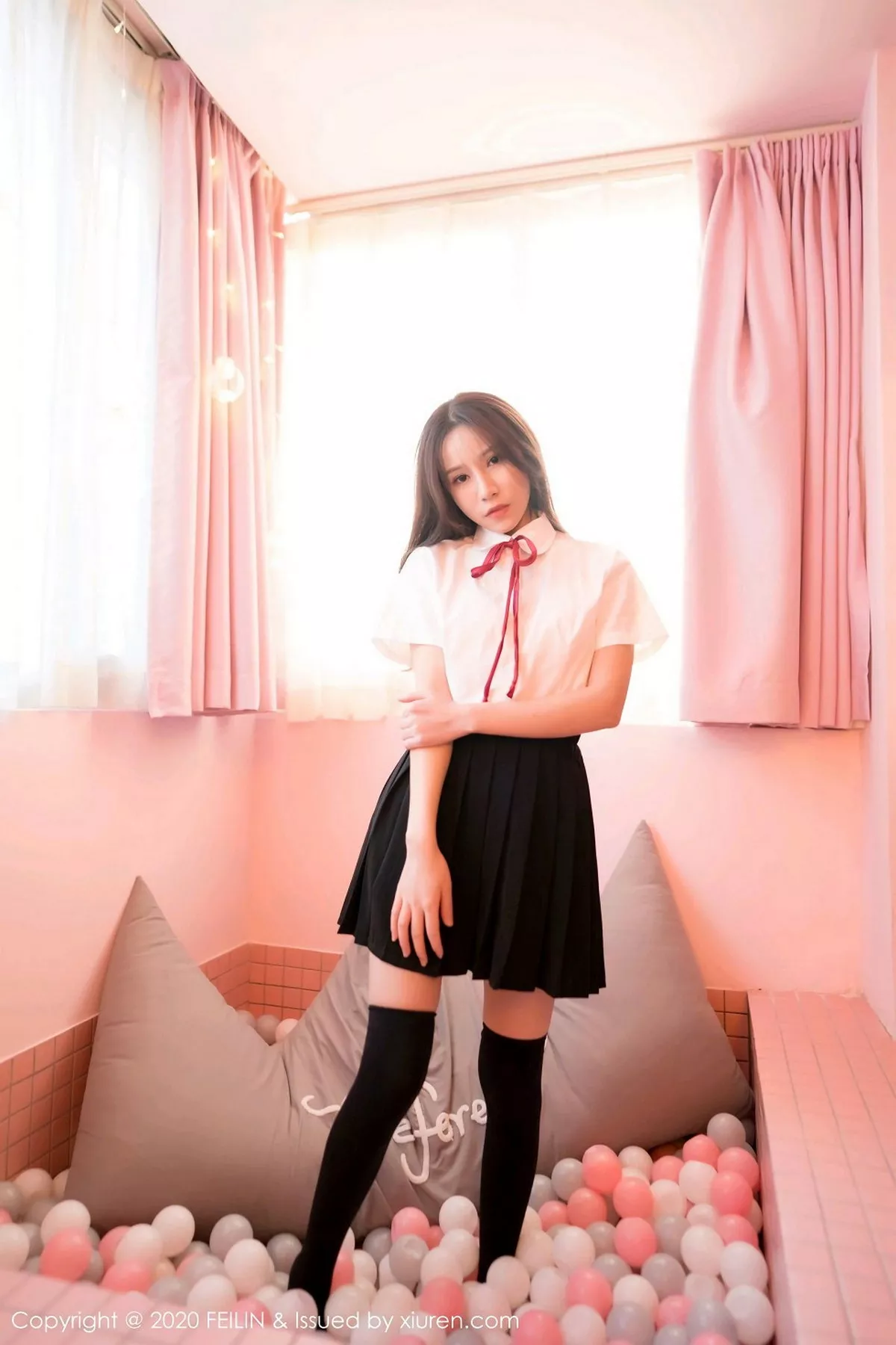 秀人集.com_[FeiLin嗲囡囡]VOL.361_嫩模苻苓私房波波池性感JK制服半脱露火辣身材诱惑写真59P