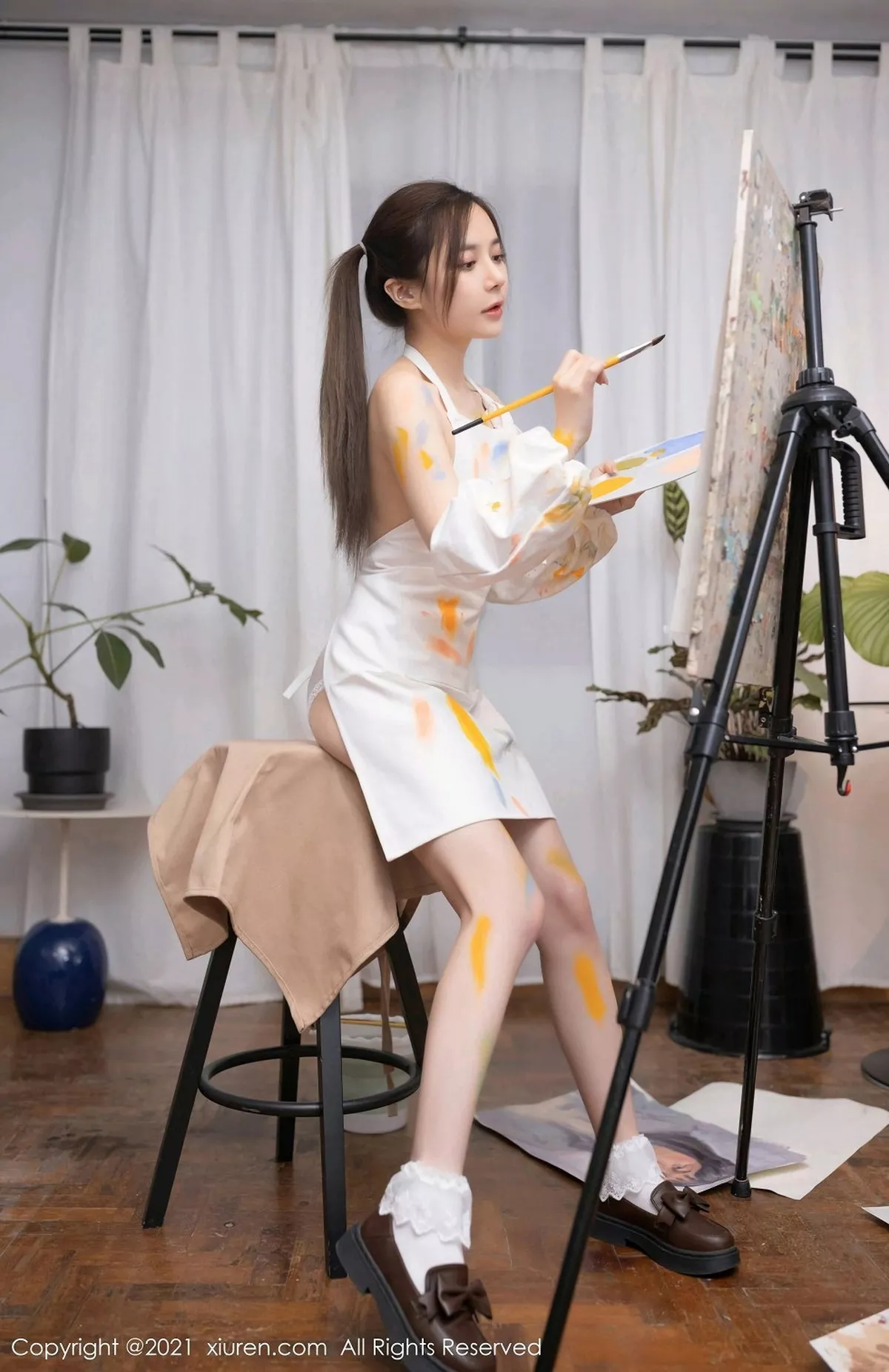 秀人集.com_[XiuRen秀人网]No.3048_嫩模鱼子酱Fish邻居小哥哥画室主题半脱露完美身材诱惑写真70P