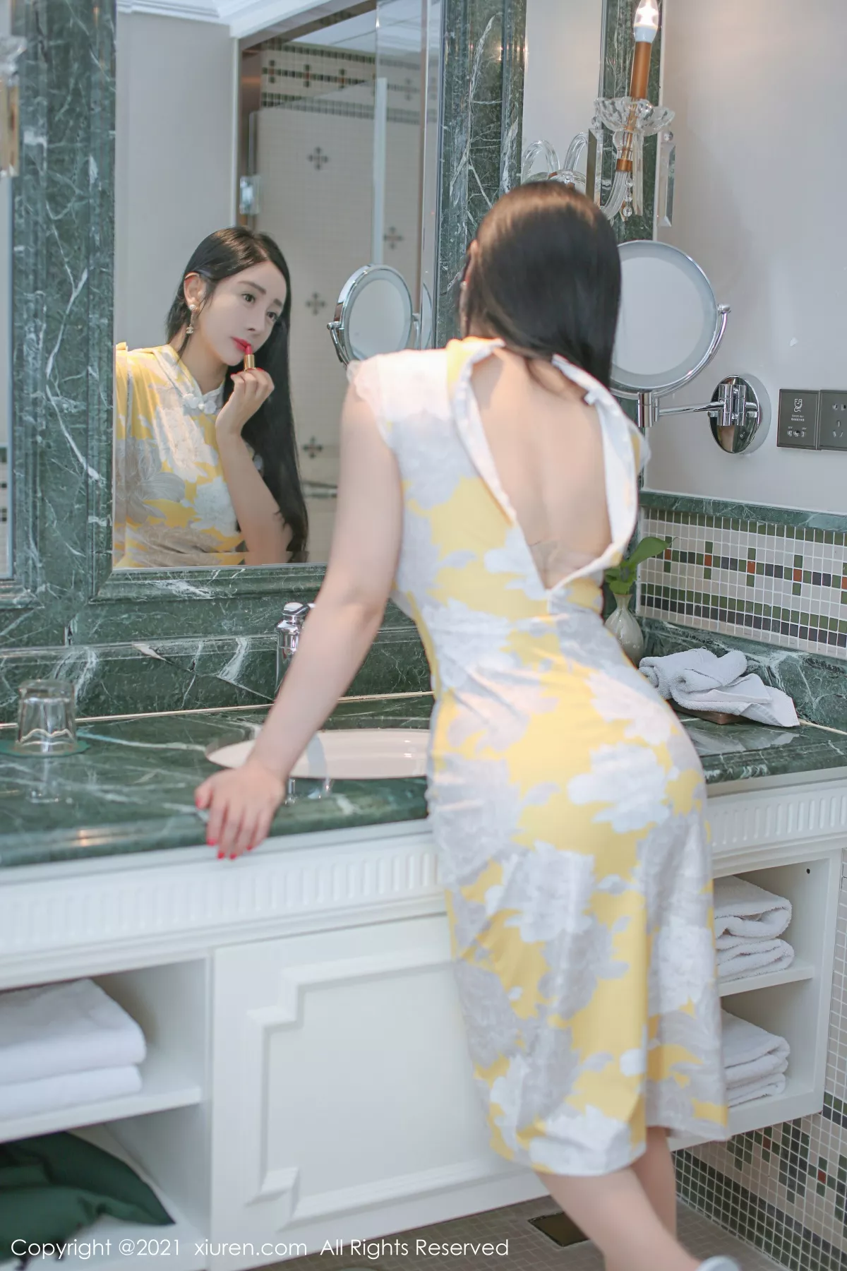 秀人集.com_[XiuRen秀人网]No.3172_嫩模允爾私房脱古典旗袍露性感内衣肉丝裤袜秀豪乳翘臀诱惑写真46P