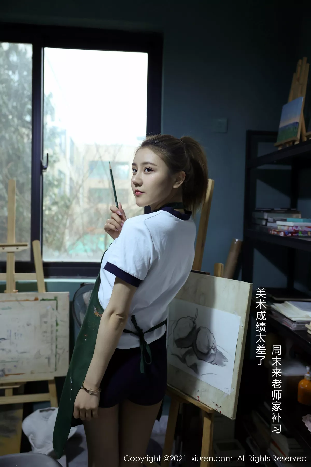 秀人集.com_[XiuRen秀人网]No.3226_嫩模夏西CiCi美术教室师生主题私房半脱露豪乳翘臀火辣诱惑写真48P