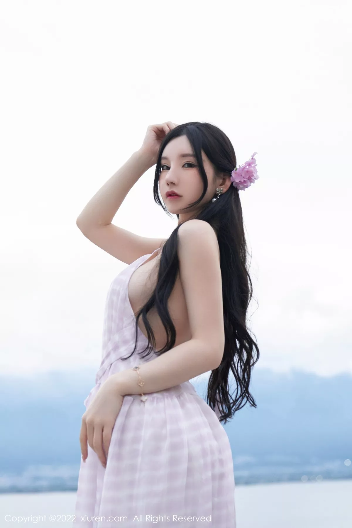 秀人集.com_[XiuRen秀人网]No.5207_女神周于希Sally心愿旅拍脱连衣长裙露性感白色网纱内衣诱惑写真79P