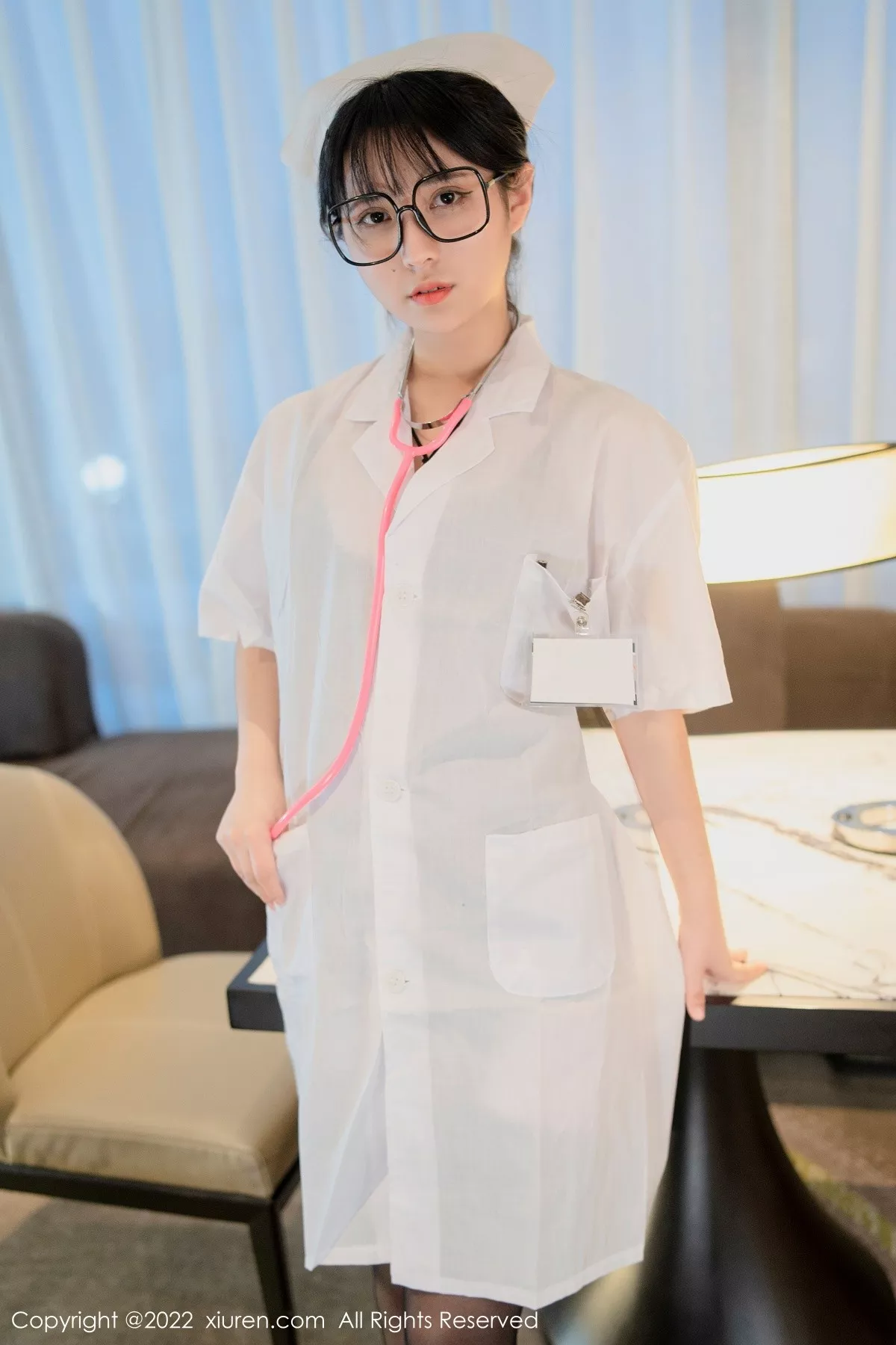 秀人集.com_[XiuRen秀人网]No.5202_模特久久Aimee私房性感白衣天使服饰下黑色蕾丝内衣诱惑写真62P