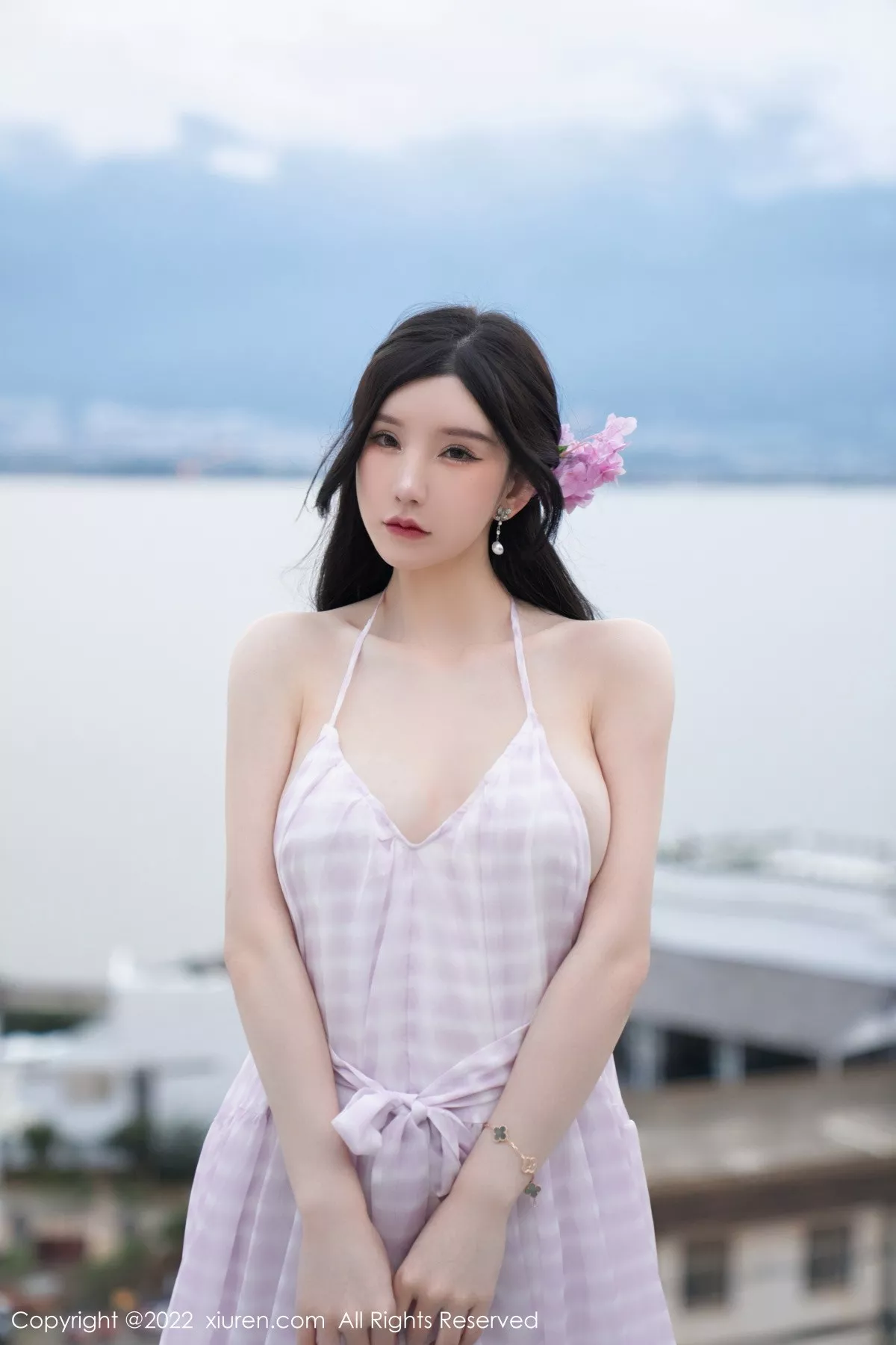 秀人集.com_[XiuRen秀人网]No.5207_女神周于希Sally心愿旅拍脱连衣长裙露性感白色网纱内衣诱惑写真79P