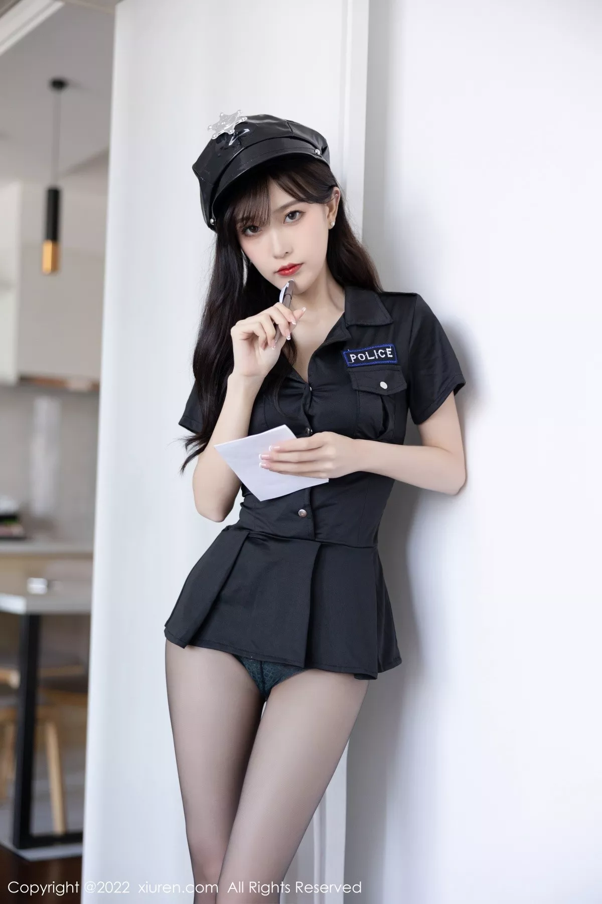 秀人集.com_[XiuRen秀人网]No.5517_模特林星阑脱黑色制服露性感暗绿色蕾丝内衣超薄黑丝诱惑写真88P