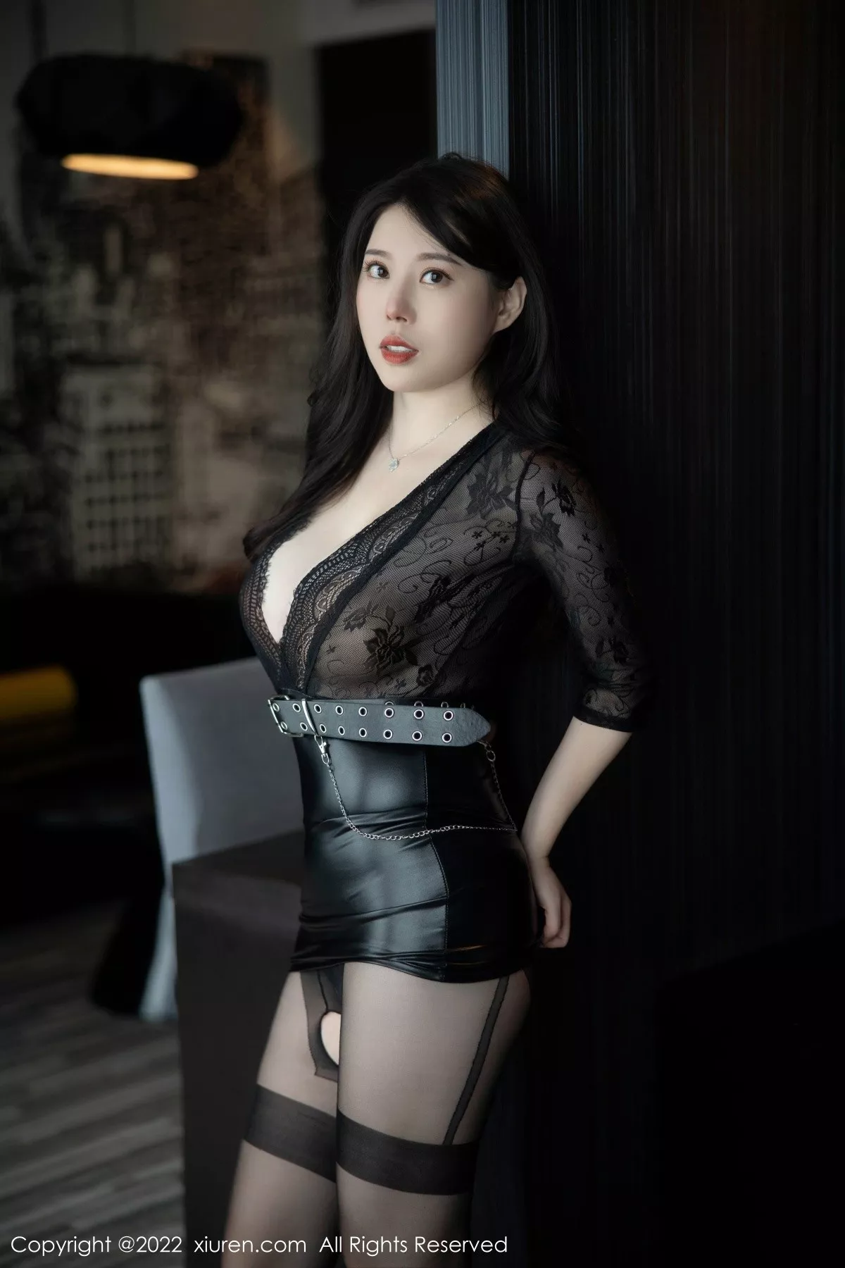 秀人集.com_[XiuRen秀人网]No.5541_模特白茹雪性感黑色网纱连衣裙配黑丝吊袜秀完美身材诱惑写真78P
