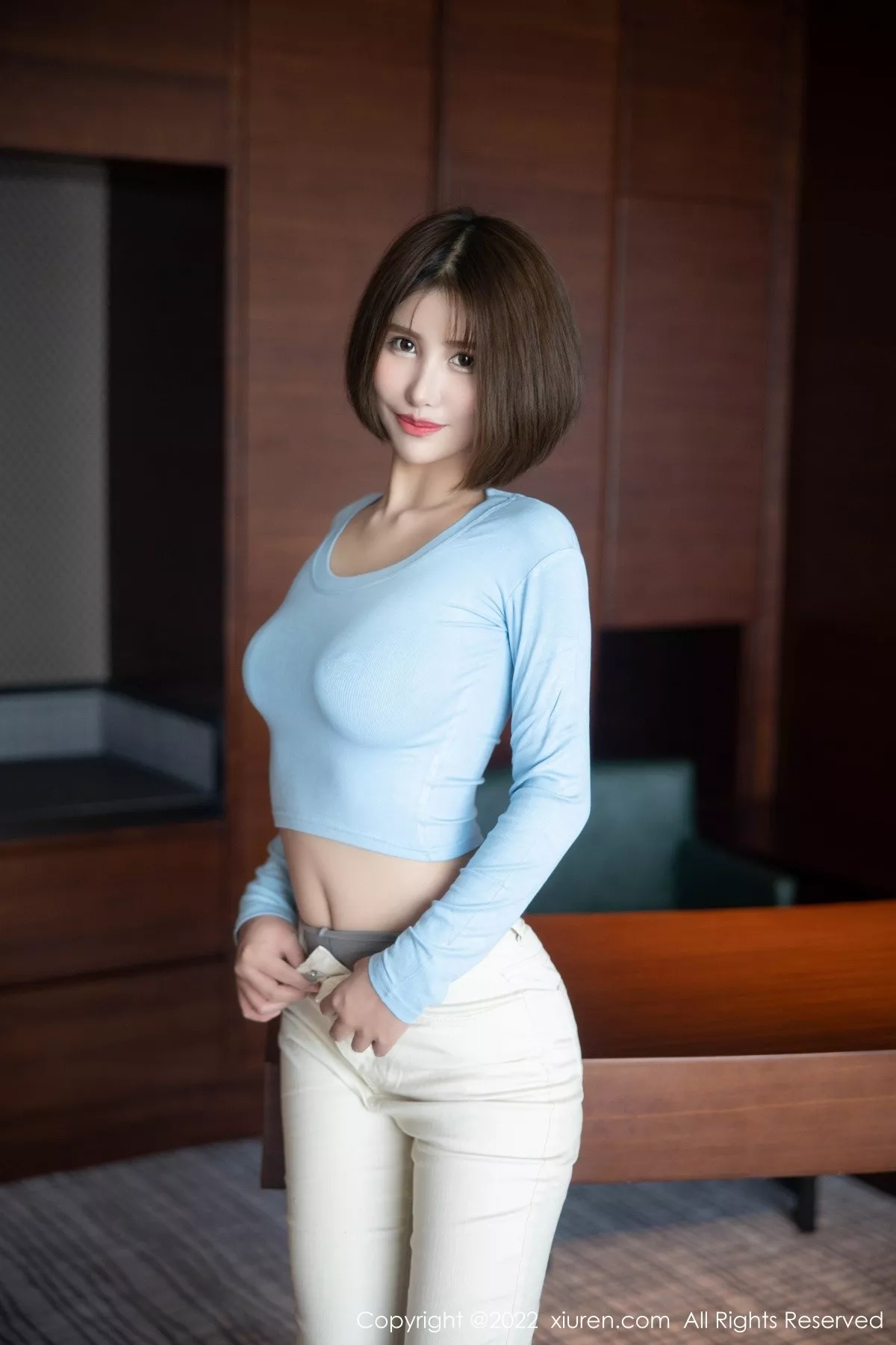 秀人集.com_[XiuRen秀人网]No.5560_模特宋愉愉淡蓝色收身衣配白色长裤露开档灰丝袜迷人诱惑写真81P