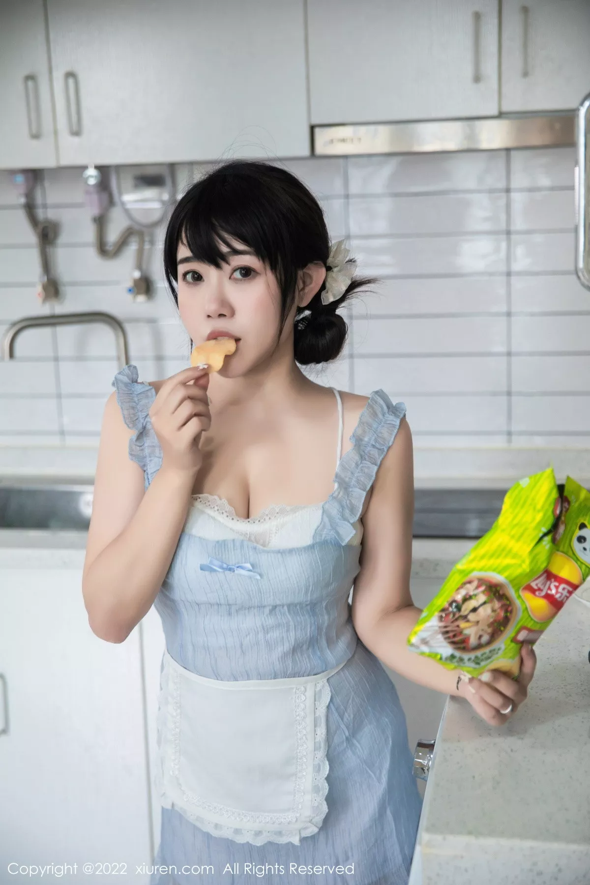 秀人集.com_[XiuRen秀人网]No.5834_模特严利娅Yuliya私房性感浅蓝色女仆服饰秀翘臀美腿诱惑写真53P