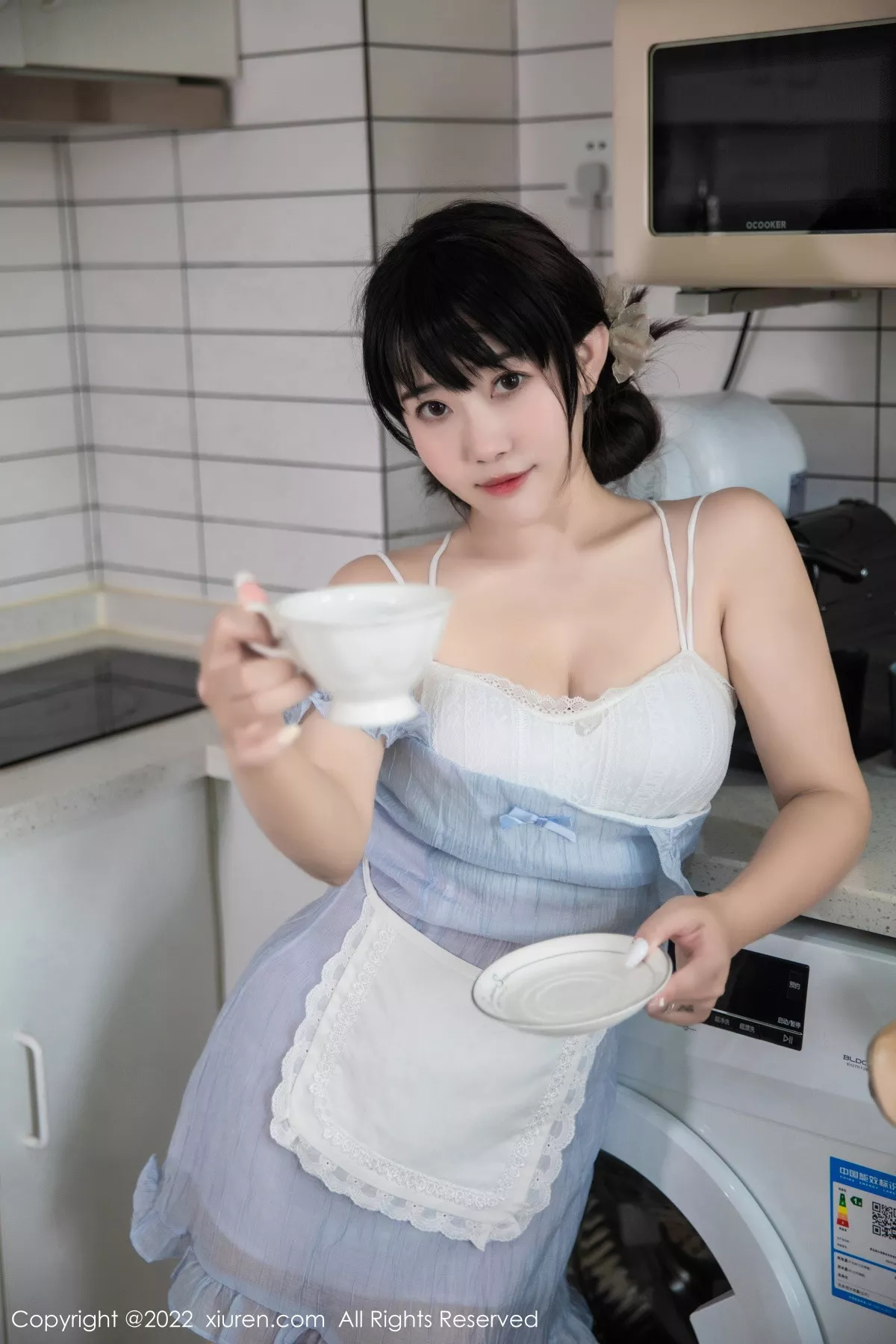 秀人集.com_[XiuRen秀人网]No.5834_模特严利娅Yuliya私房性感浅蓝色女仆服饰秀翘臀美腿诱惑写真53P