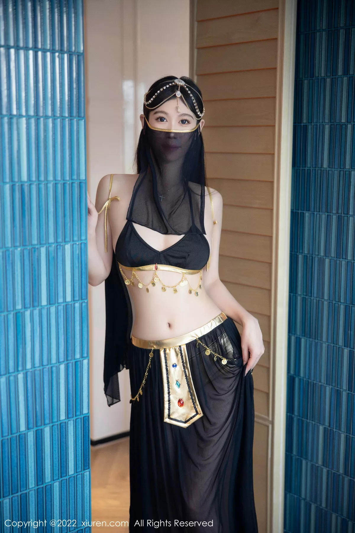 秀人集.com_[XiuRen秀人网]No.5849_模特李雅柔西域风情主题黑色薄纱遮面露性感内衣迷人诱惑写真65P