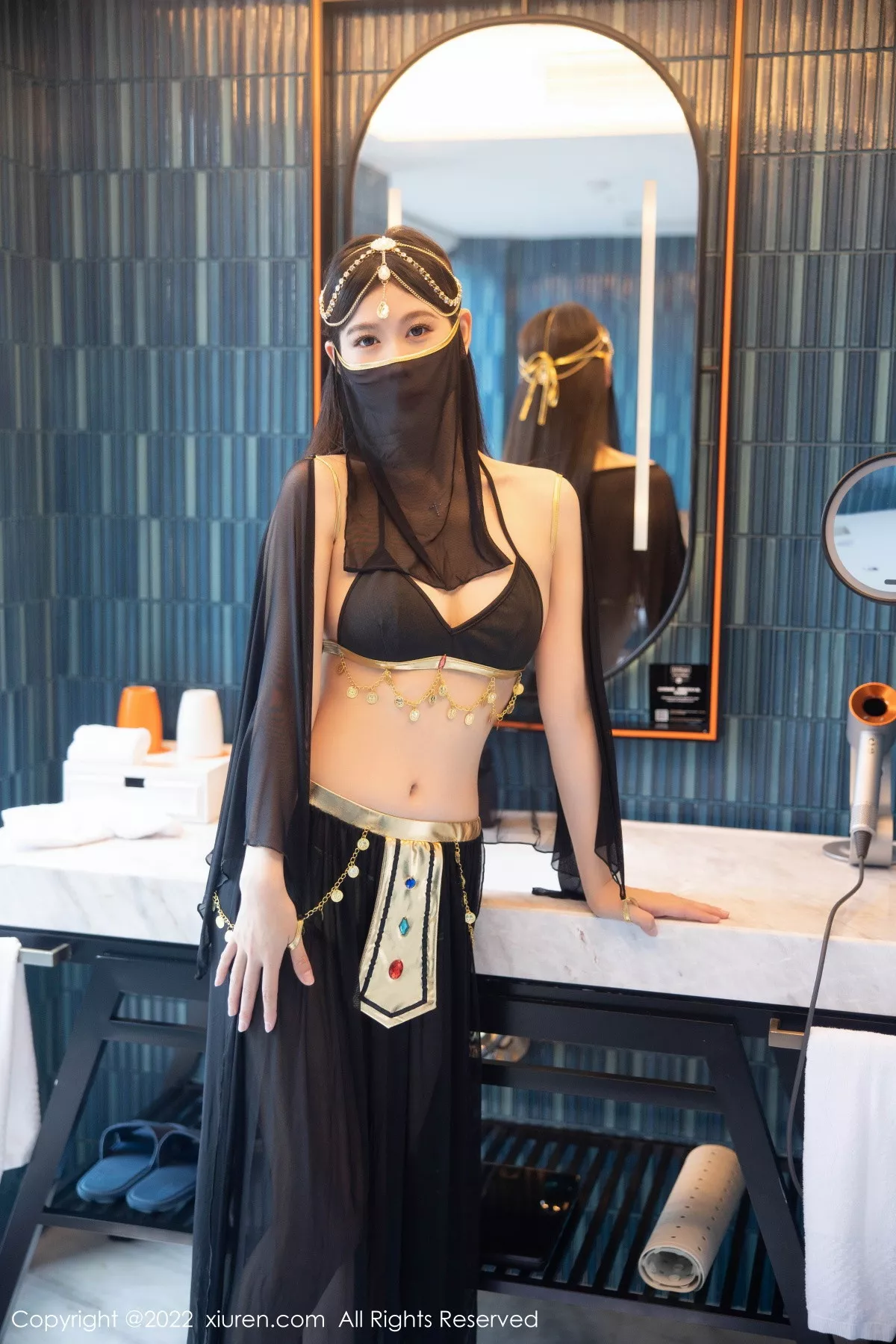 秀人集.com_[XiuRen秀人网]No.5849_模特李雅柔西域风情主题黑色薄纱遮面露性感内衣迷人诱惑写真65P