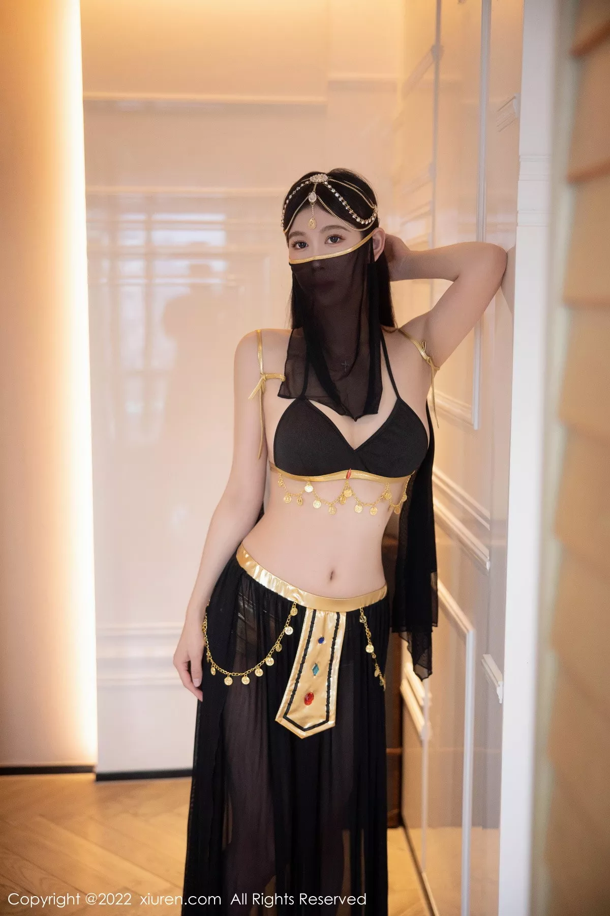 秀人集.com_[XiuRen秀人网]No.5849_模特李雅柔西域风情主题黑色薄纱遮面露性感内衣迷人诱惑写真65P